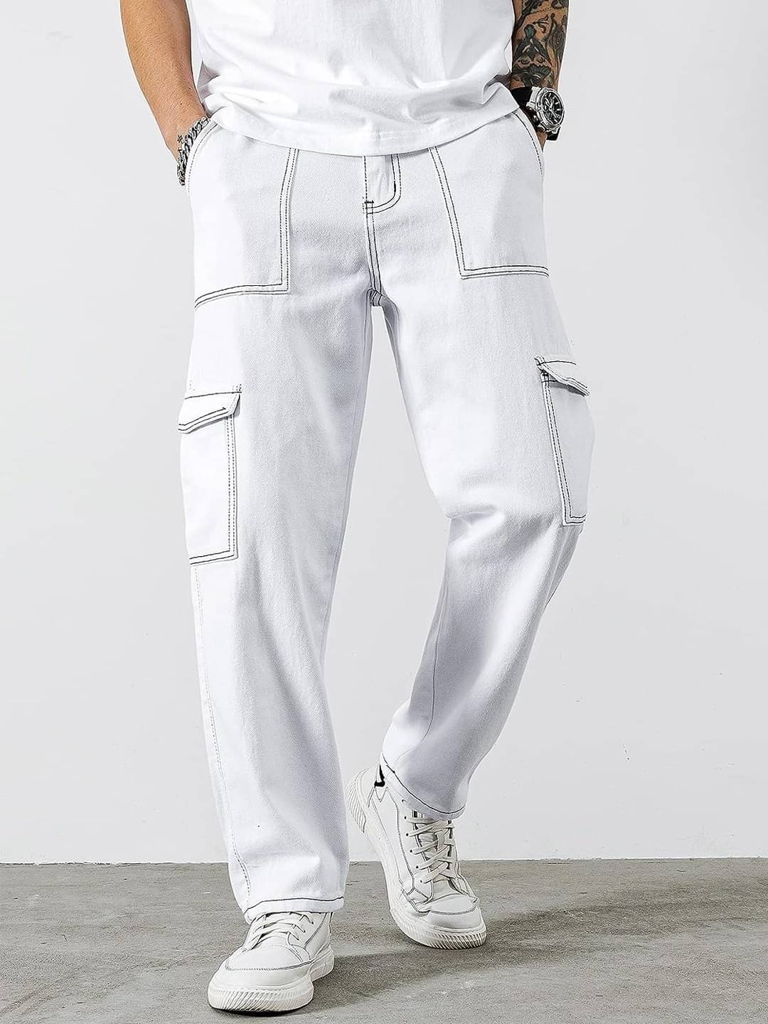 Masterly Weft Relaxed Basic Men's Jeans - White ( Pack of 1 )     			Masterly Weft Relaxed Basic Men's Jeans - White ( Pack of 1 )