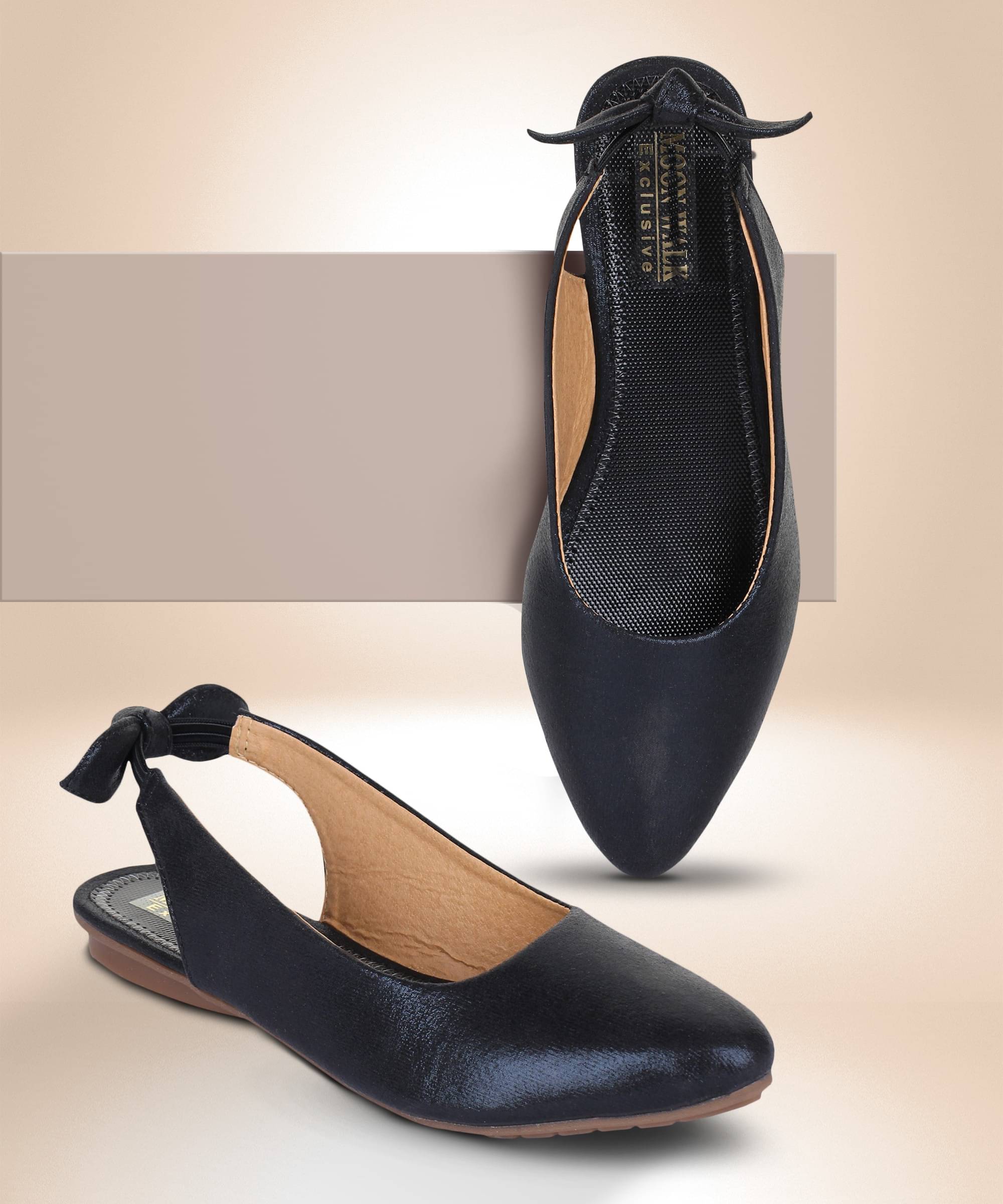     			Moonwalk Black Women's Flats