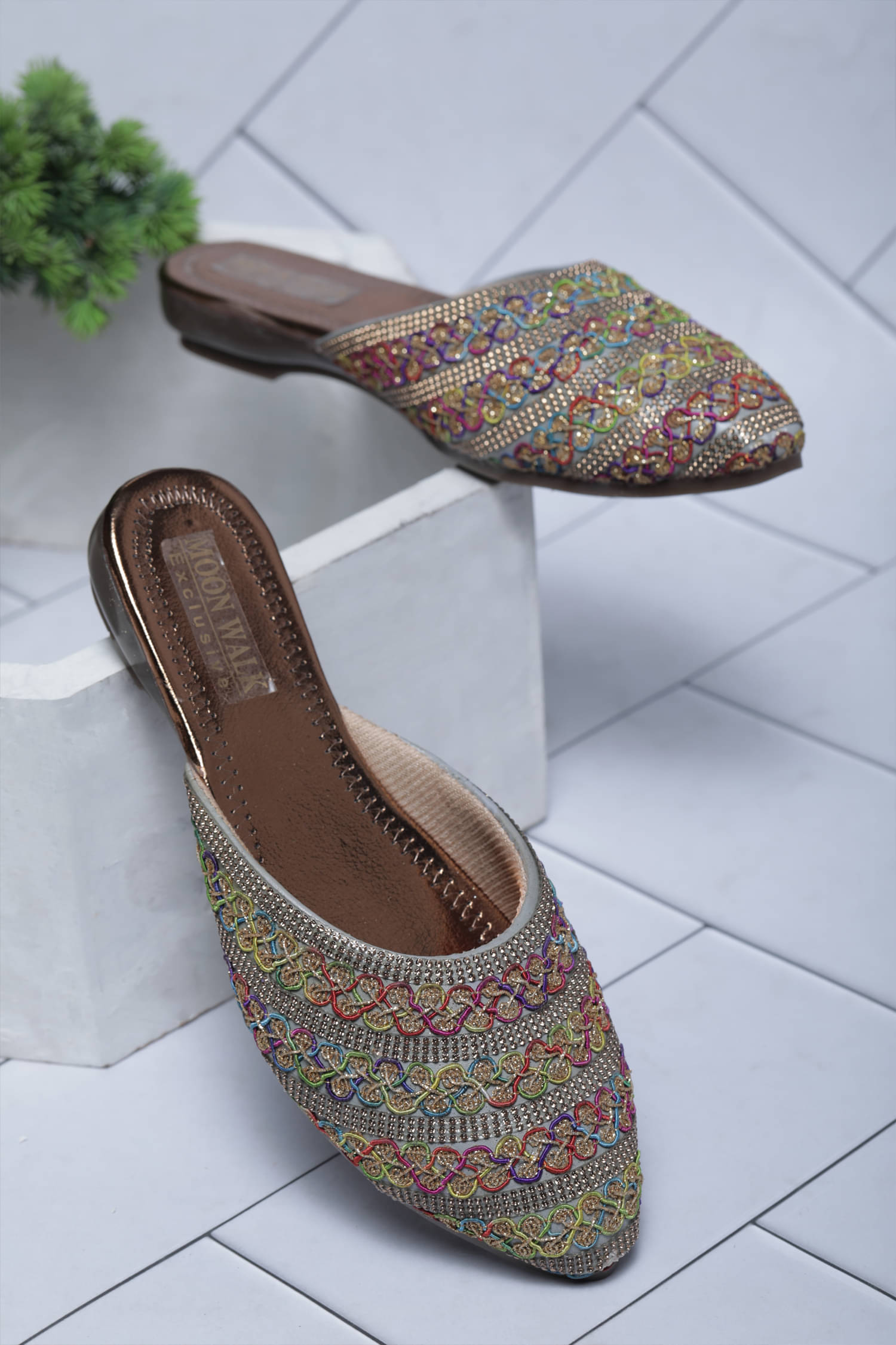 Moonwalk Grey Melange Women's Flats Moonwalk Grey Melange Women's Flats