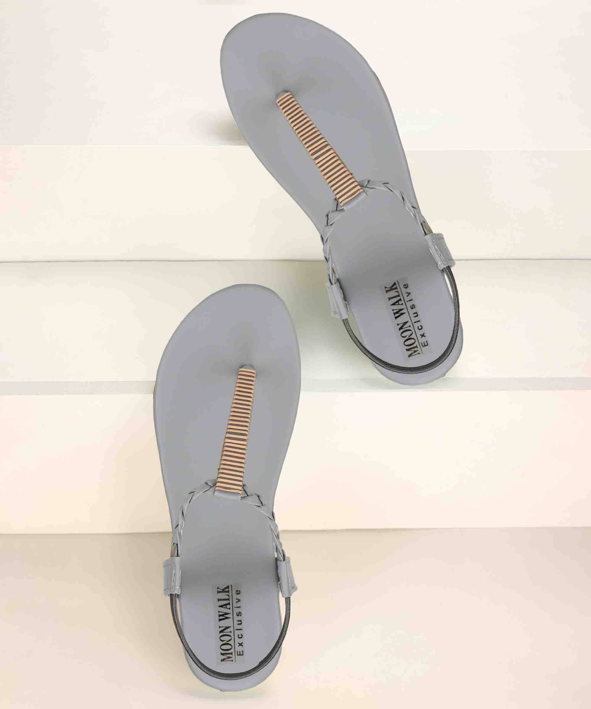     			Moonwalk Grey Melange Women's Flats