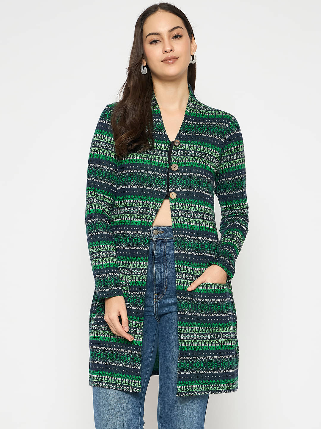     			VIAZAA Acrylic Women's Shrugs - Navy ( Single )