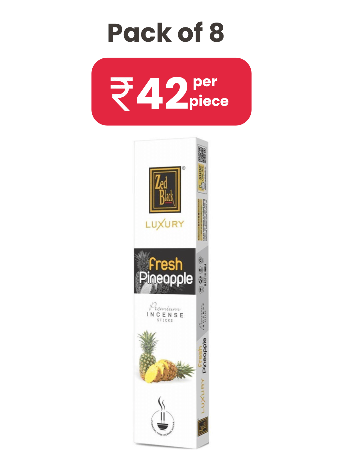     			Zed Black Incense Stick Pineapple 350 gm ( Pack of 8 )