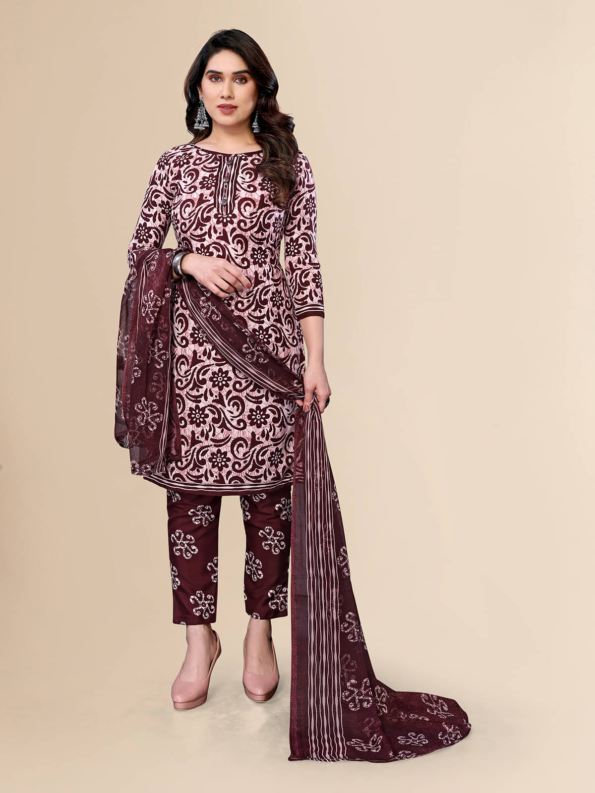 Anand Unstitched Crepe Printed Dress Material - Multicolor ( Pack of 1 )     			Anand Unstitched Crepe Printed Dress Material - Multicolor ( Pack of 1 )