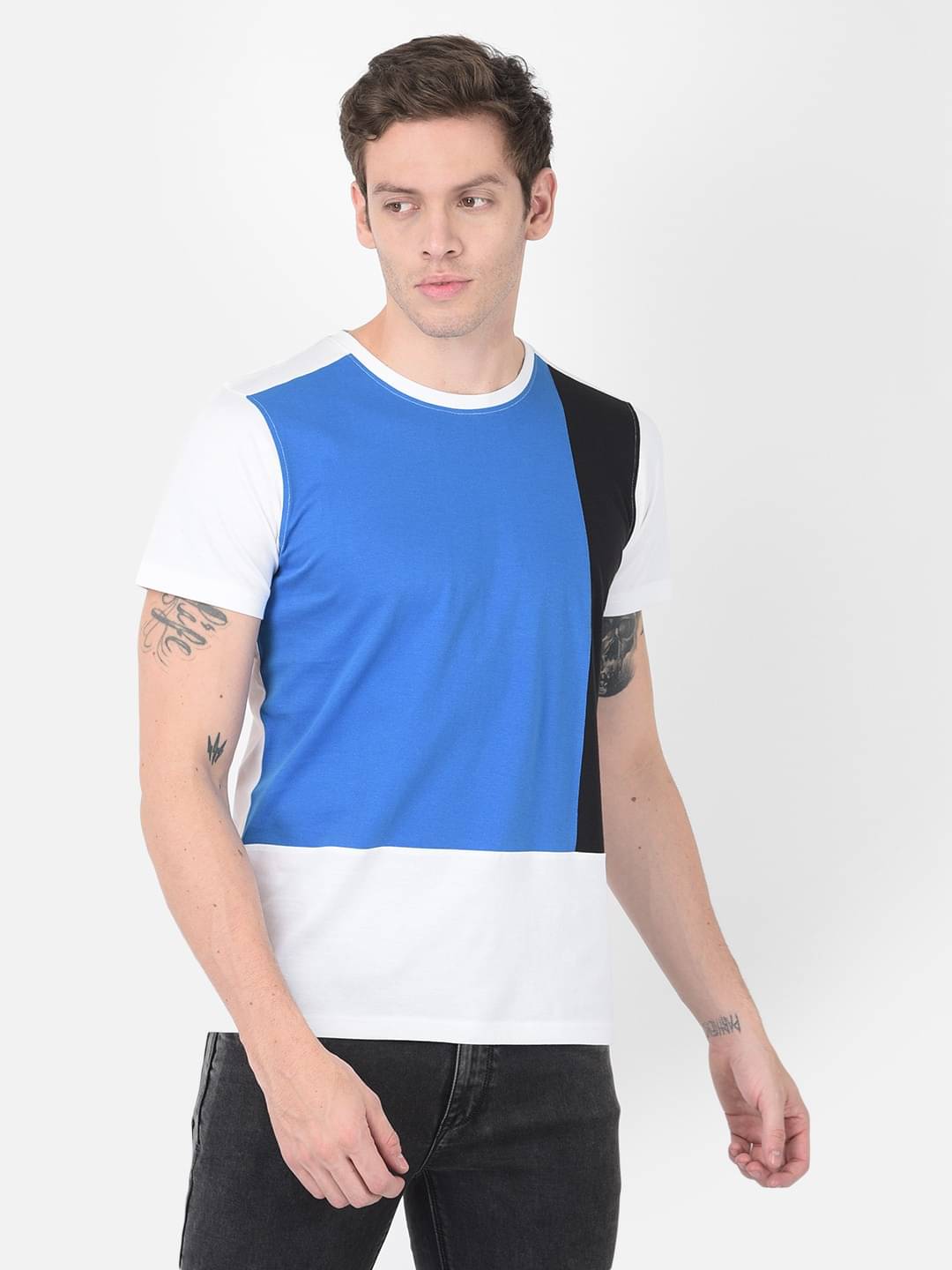     			BERRYBLUES 100% Cotton Regular Fit Solid Half Sleeves Men's Round T-Shirt - Blue ( Pack of 1 )