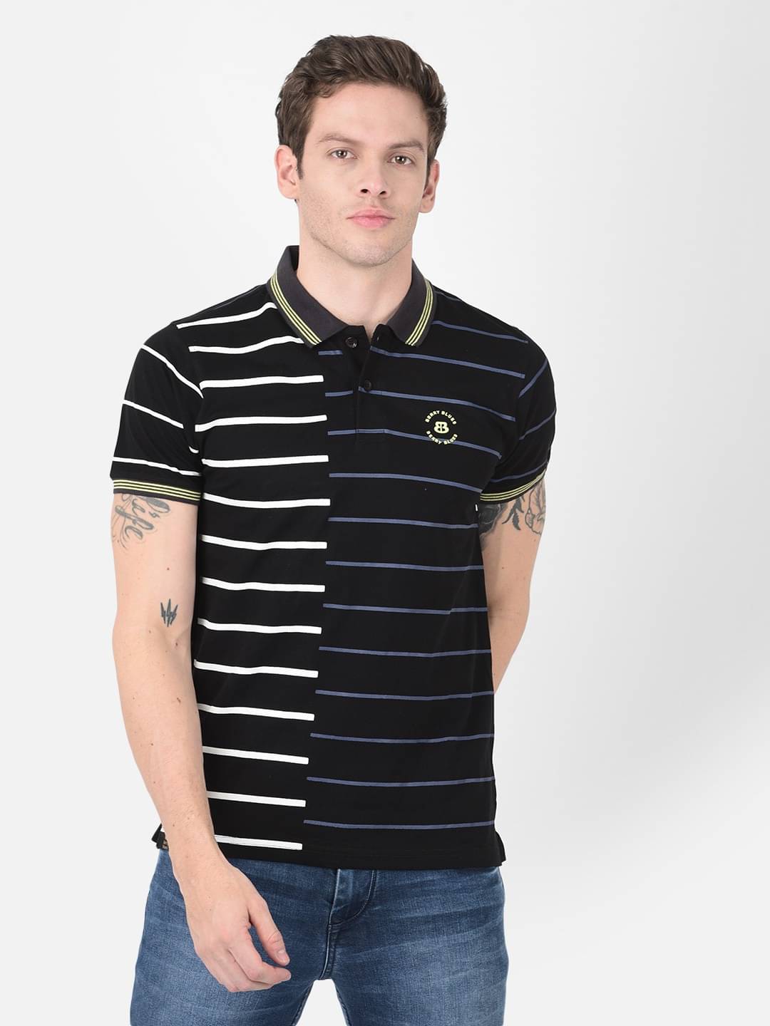 BERRYBLUES 100% Cotton Regular Fit Printed Half Sleeves Men's V-Neck T-Shirt - Black ( Pack of 1 )     			BERRYBLUES 100% Cotton Regular Fit Printed Half Sleeves Men's V-Neck T-Shirt - Black ( Pack of 1 )