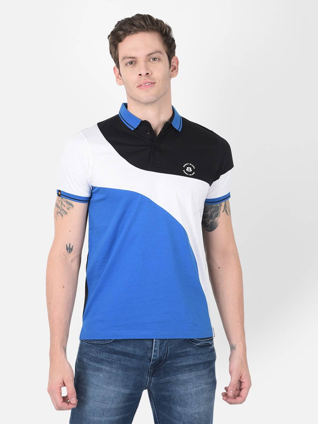     			BERRYBLUES 100% Cotton Regular Fit Solid Half Sleeves Men's V-Neck T-Shirt - Black ( Pack of 1 )