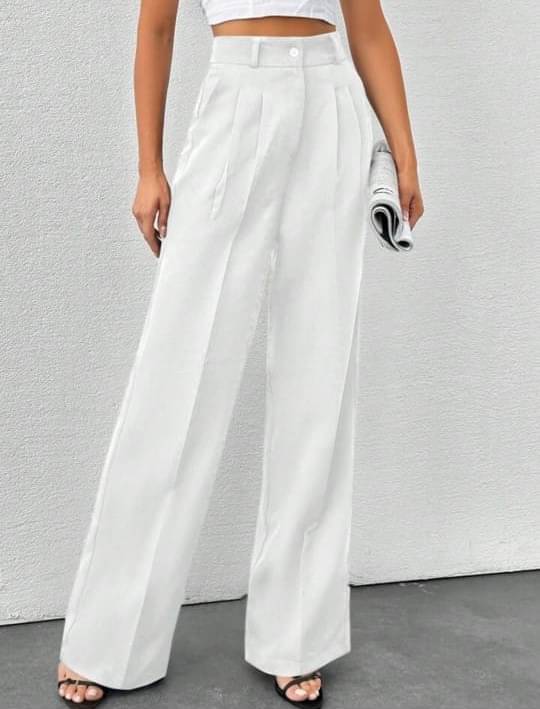     			Broadstar Pack of 1 Polyester Straight Women's Casual Pants ( White )