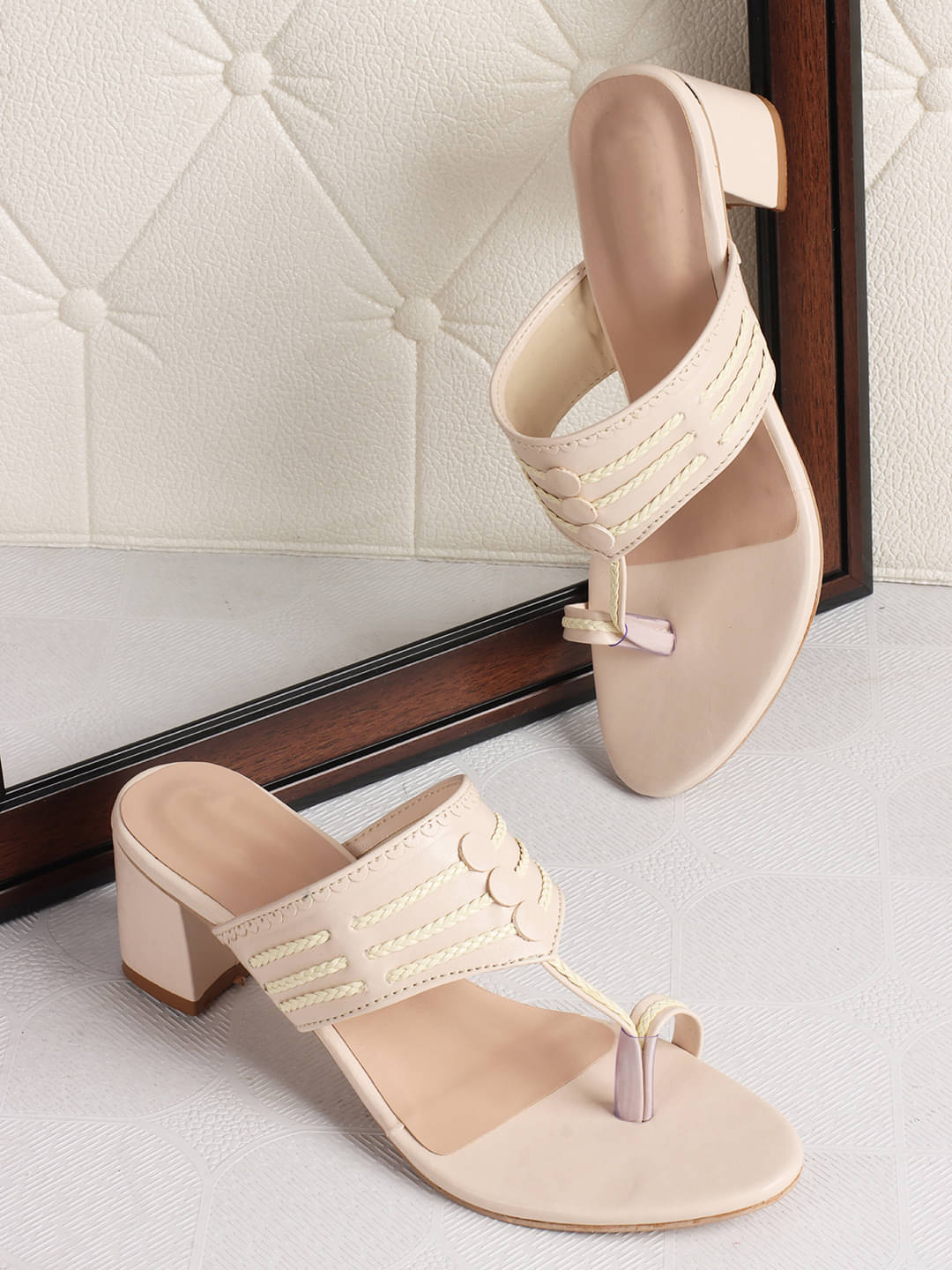 Carrito Cream Women's Slip On Heels Carrito Cream Women's Slip On Heels