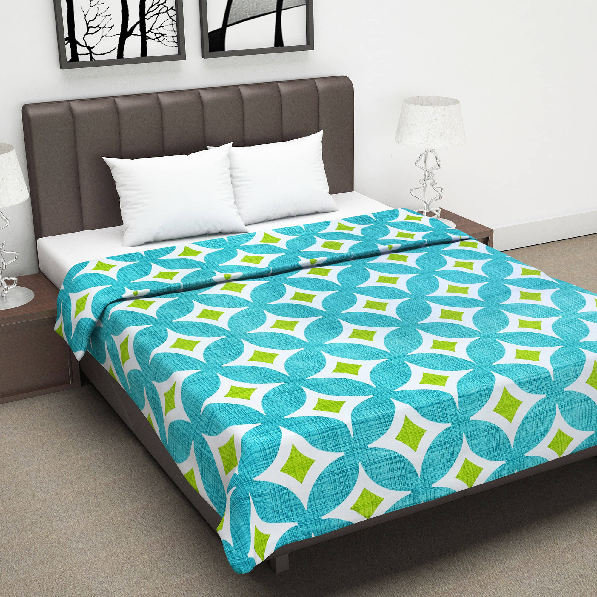 DIVINE CASA Cotton Abstract Printed Double Bed Blanket ( 220 cm x 205 cm ) - Turquoise ( Pack of 1 ) DIVINE CASA Cotton Abstract Printed Double Bed Blanket ( 220 cm x 205 cm ) - Turquoise ( Pack of 1 )