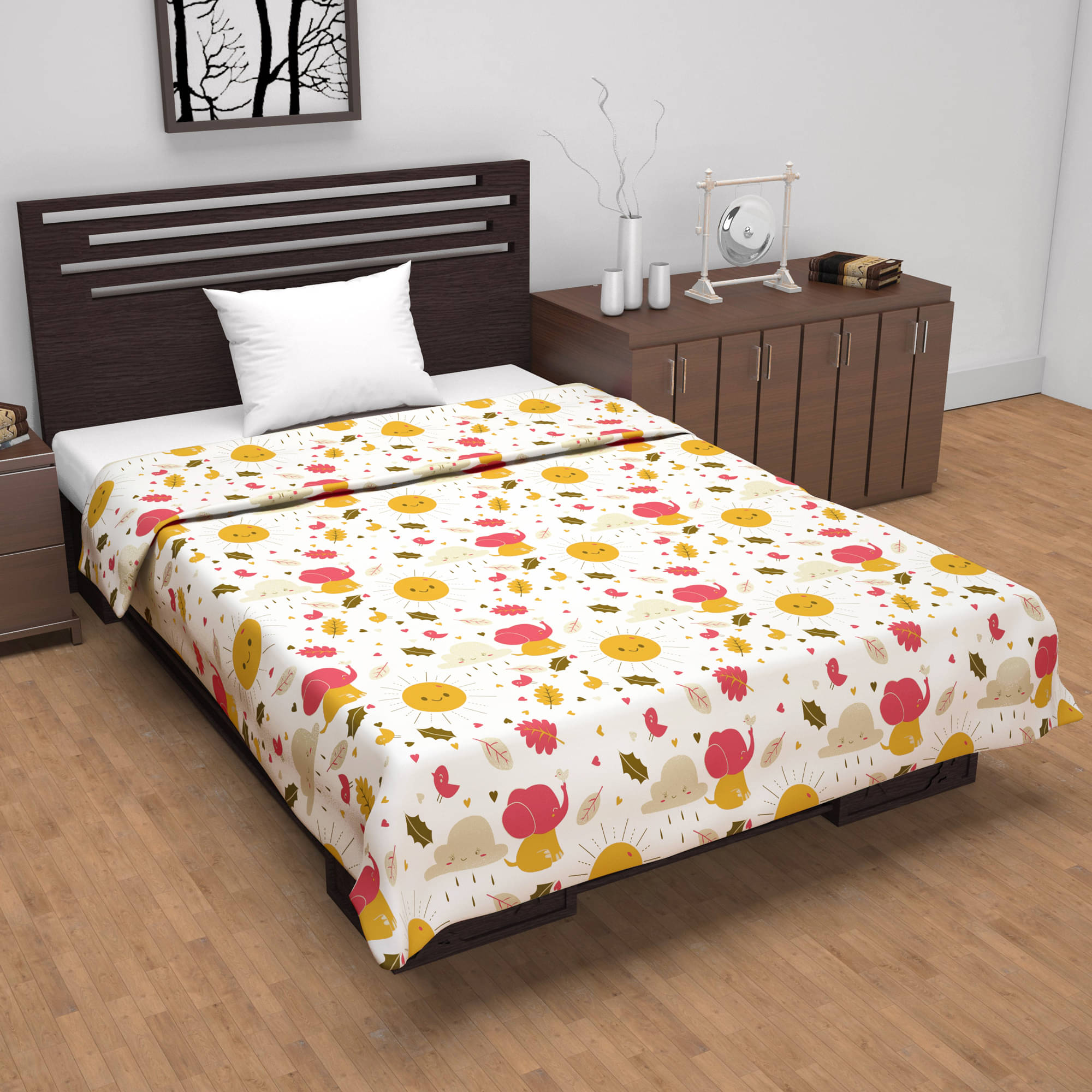 DIVINE CASA Cotton Abstract Printed Single Bed Blanket ( 210 cm x 140 cm ) - White ( Pack of 1 ) DIVINE CASA Cotton Abstract Printed Single Bed Blanket ( 210 cm x 140 cm ) - White ( Pack of 1 )