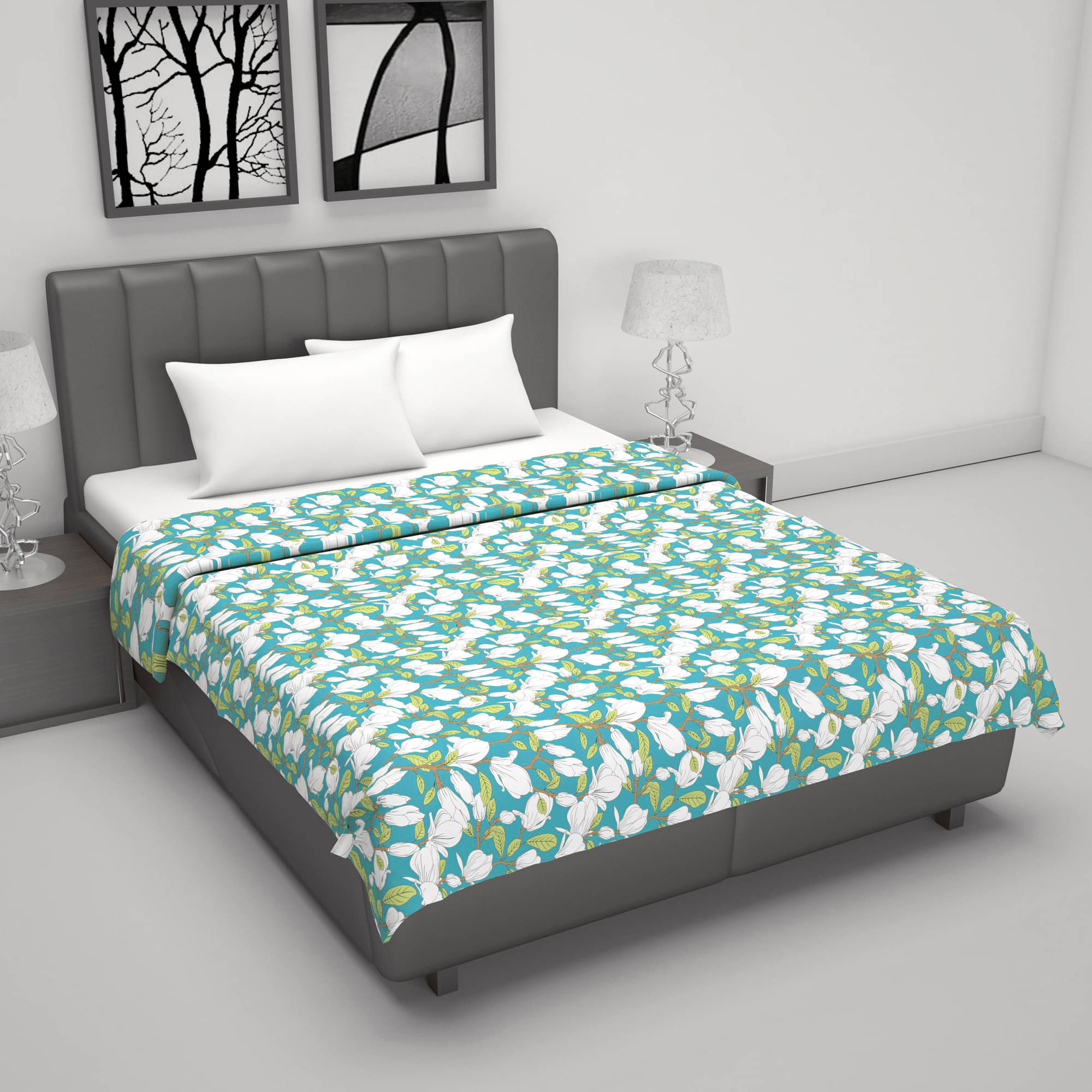 DIVINE CASA Cotton Floral Printed Double Bed Blanket ( 220 cm x 205 cm ) - Green ( Pack of 1 )     			DIVINE CASA Cotton Floral Printed Double Bed Blanket ( 220 cm x 205 cm ) - Green ( Pack of 1 )