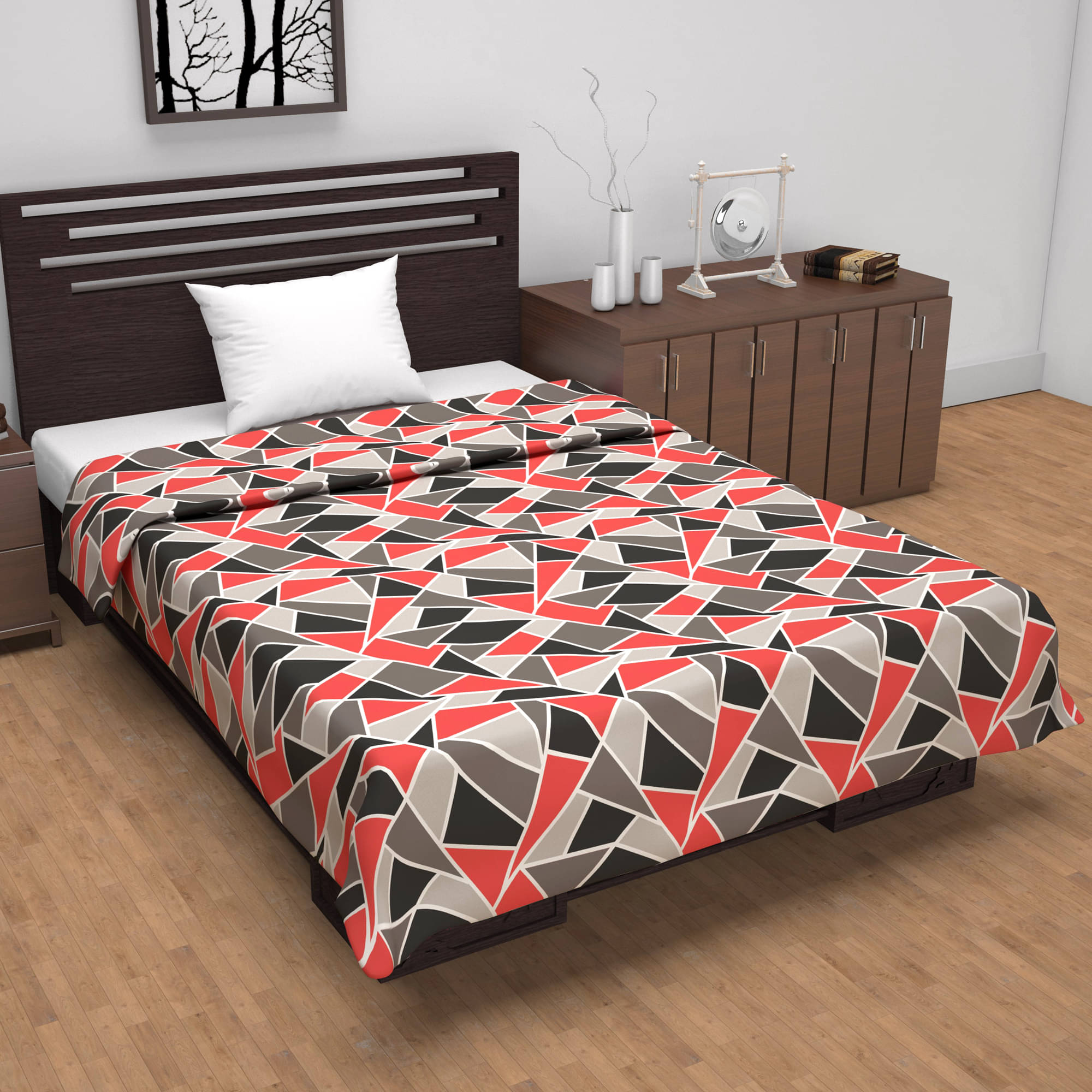 DIVINE CASA Cotton Geometric Printed Single Bed Blanket ( 210 cm x 140 cm ) - Red ( Pack of 1 )     			DIVINE CASA Cotton Geometric Printed Single Bed Blanket ( 210 cm x 140 cm ) - Red ( Pack of 1 )