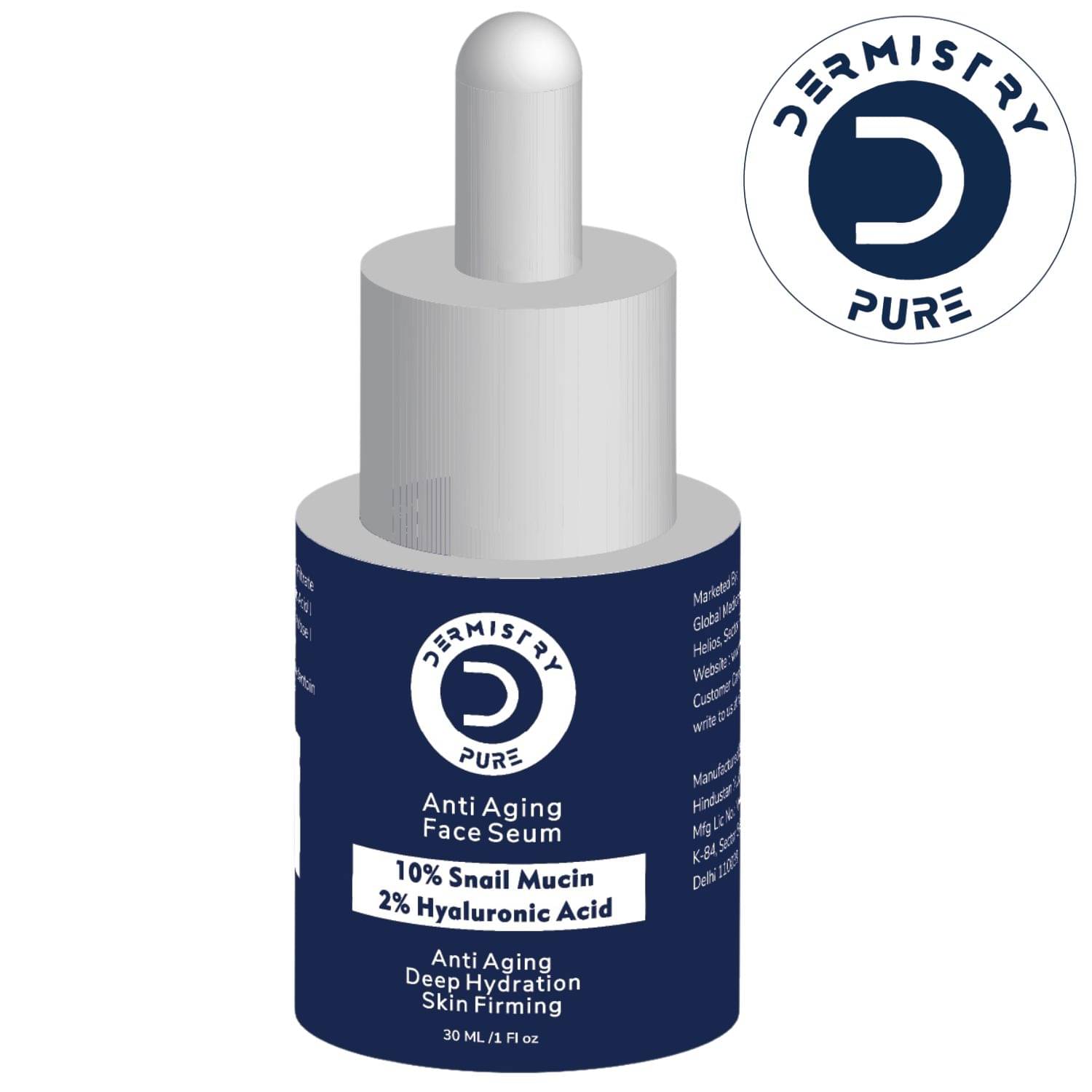 Dermistry Pure 10% Snail Mucin 96 Peptide + 2% Hyaluronic Acid Anti Aging Moisturizer Face Serum Repair Fine Lines Wrinkles Collagen Boost Skin Lifting Firming Tightening Deep Hydrating Moisturizing Anti Ageing 30ml Dermistry Pure 10% Snail Mucin 96 Peptide + 2% Hyaluronic Acid Anti Aging Moisturizer Face Serum Repair Fine Lines Wrinkles Collagen Boost Skin Lifting Firming Tightening Deep Hydrating Moisturizing Anti Ageing 30ml