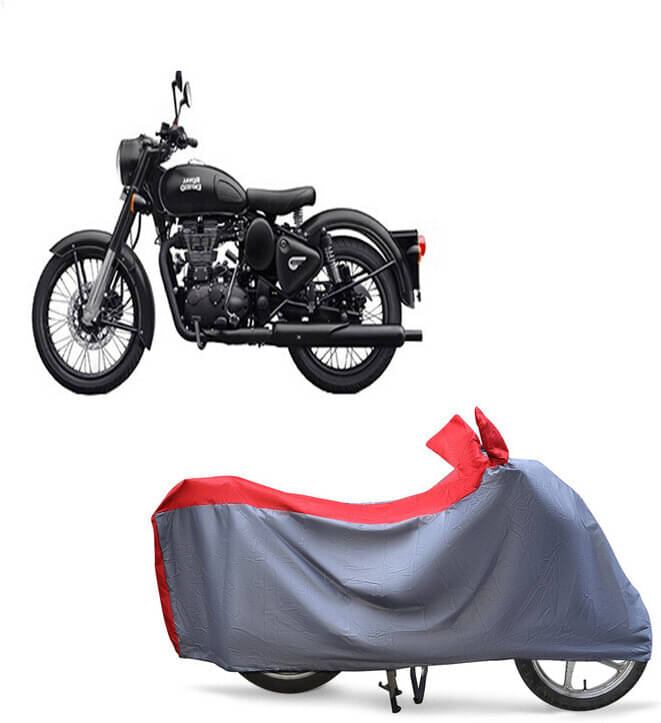     			EGAL Bike Body Cover for Royal Enfield 113_ Classic Stealth Black ( Pack of 1 ) , Red