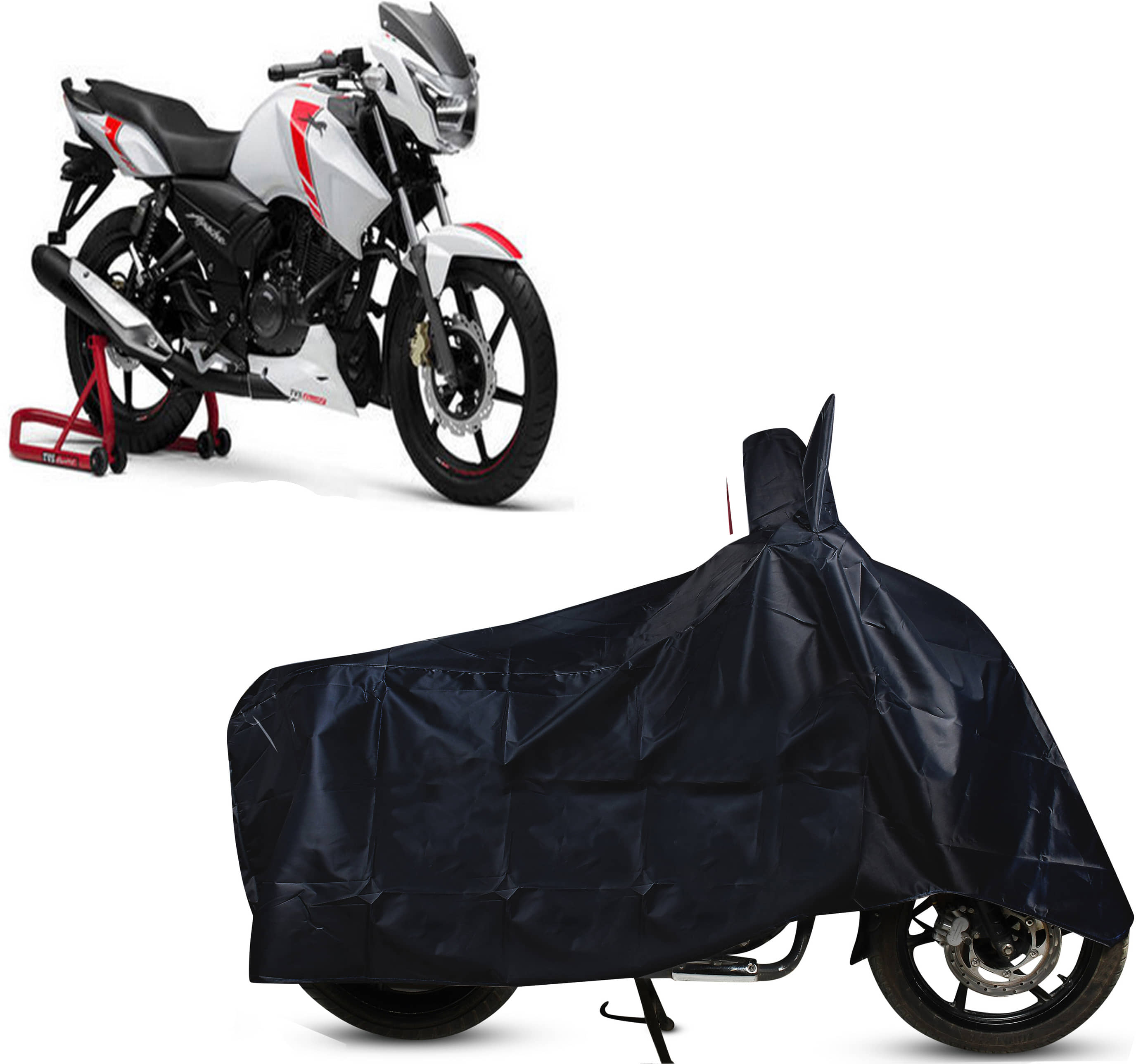 EGAL Bike Body Cover for TVS TVS BS6 Apache RTR 160 BS6 ( Pack of 1 ) , Black