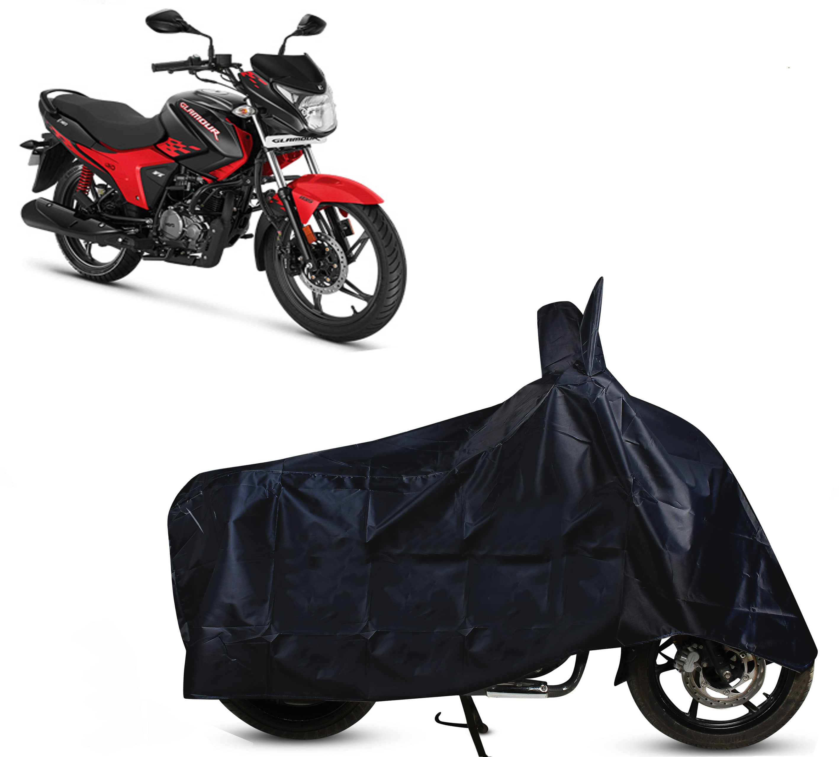 EGAL Bike Body Cover for Hero Hero New Glamour BS6 ( Pack of 1 ) , Black