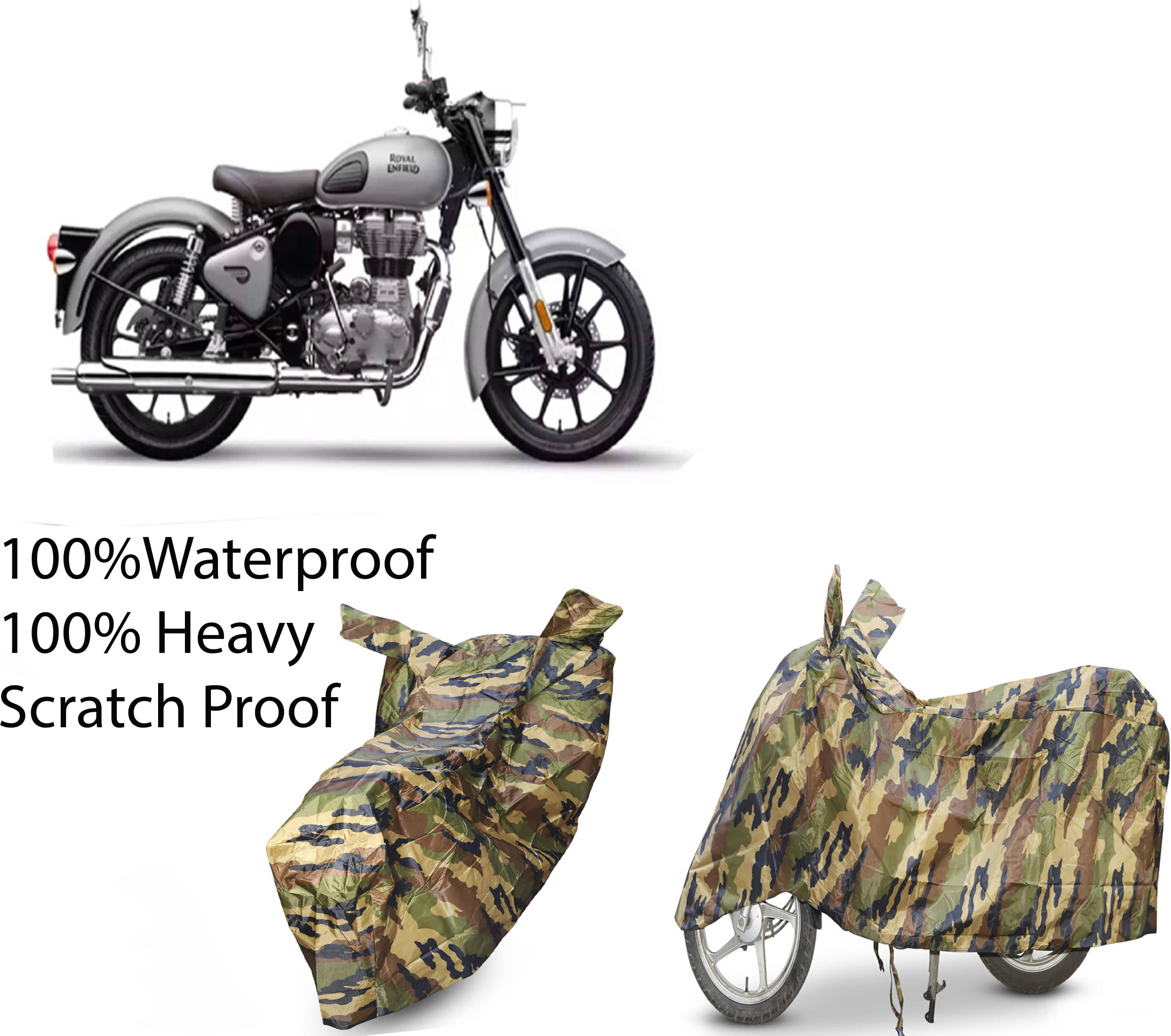 EGAL Bike Body Cover for Royal Enfield Royal Enfield Bullet 350 ( Pack of 1 ) , Green