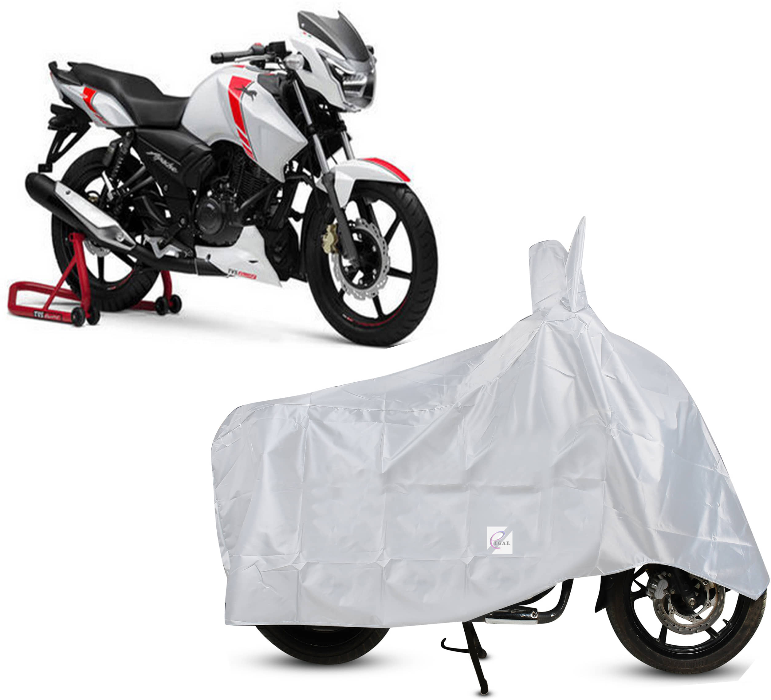 EGAL Bike Body Cover for TVS TVS Apache RTR 160 ( Pack of 1 ) , Silver