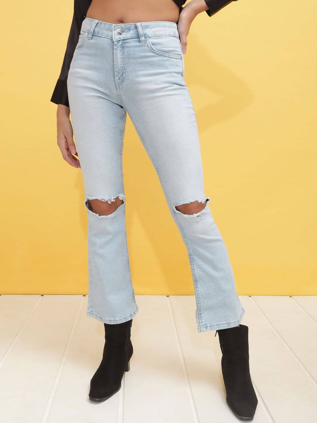     			Freehand - Blue Cotton Blend Bootcut Women's Jeans ( Pack of 1 )