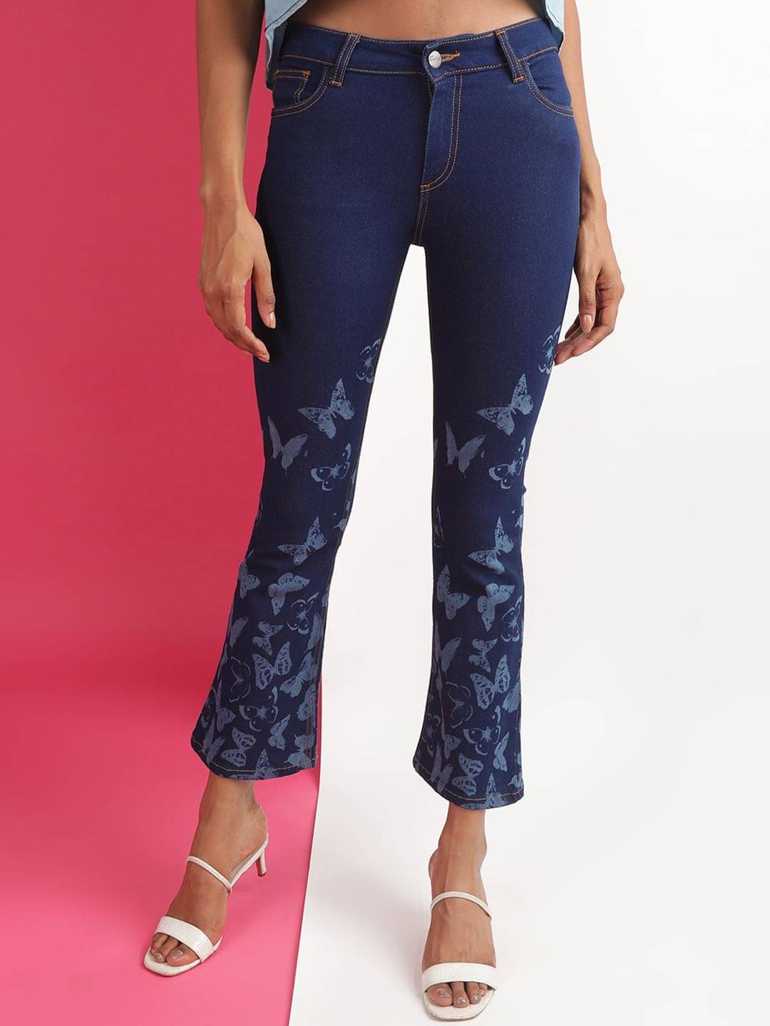     			Freehand - Blue Cotton Blend Bootcut Women's Jeans ( Pack of 1 )