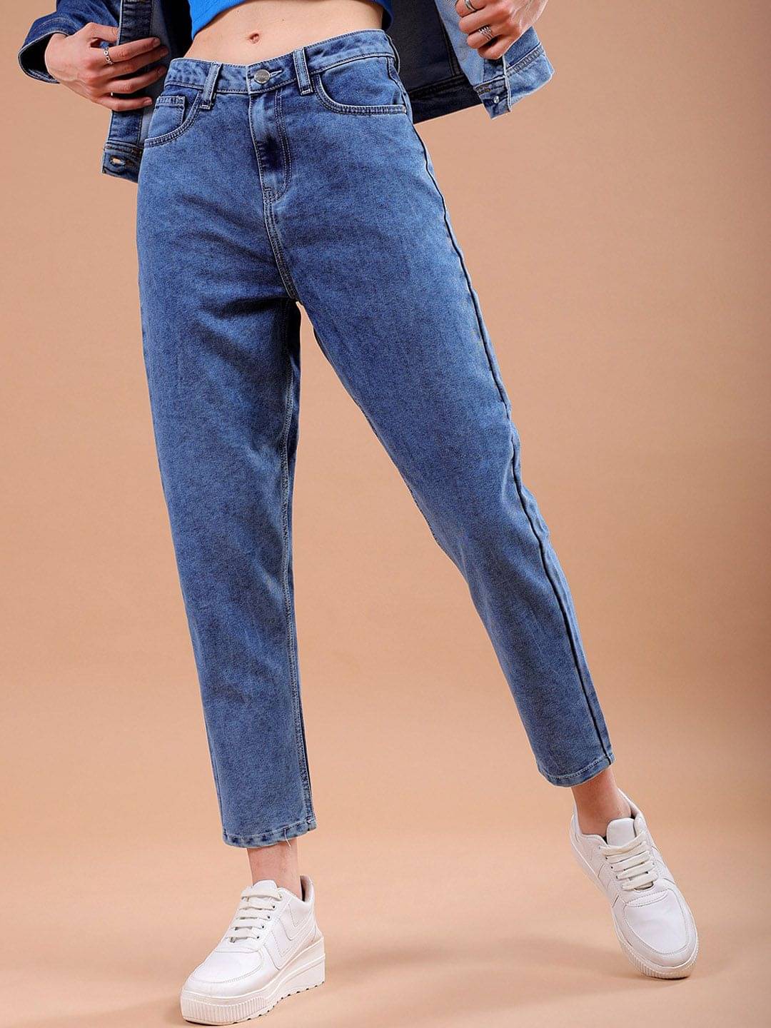     			Freehand - Blue Cotton Blend Mom Fit Women's Jeans ( Pack of 1 )