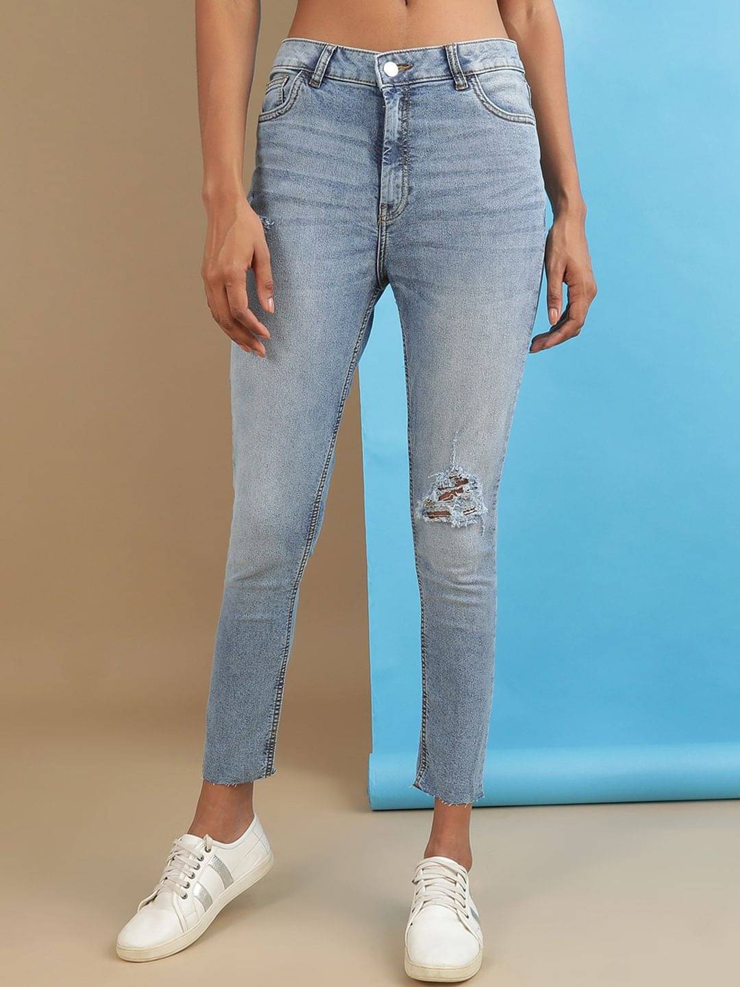     			Freehand - Blue Cotton Blend Slim Fit Women's Jeans ( Pack of 1 )