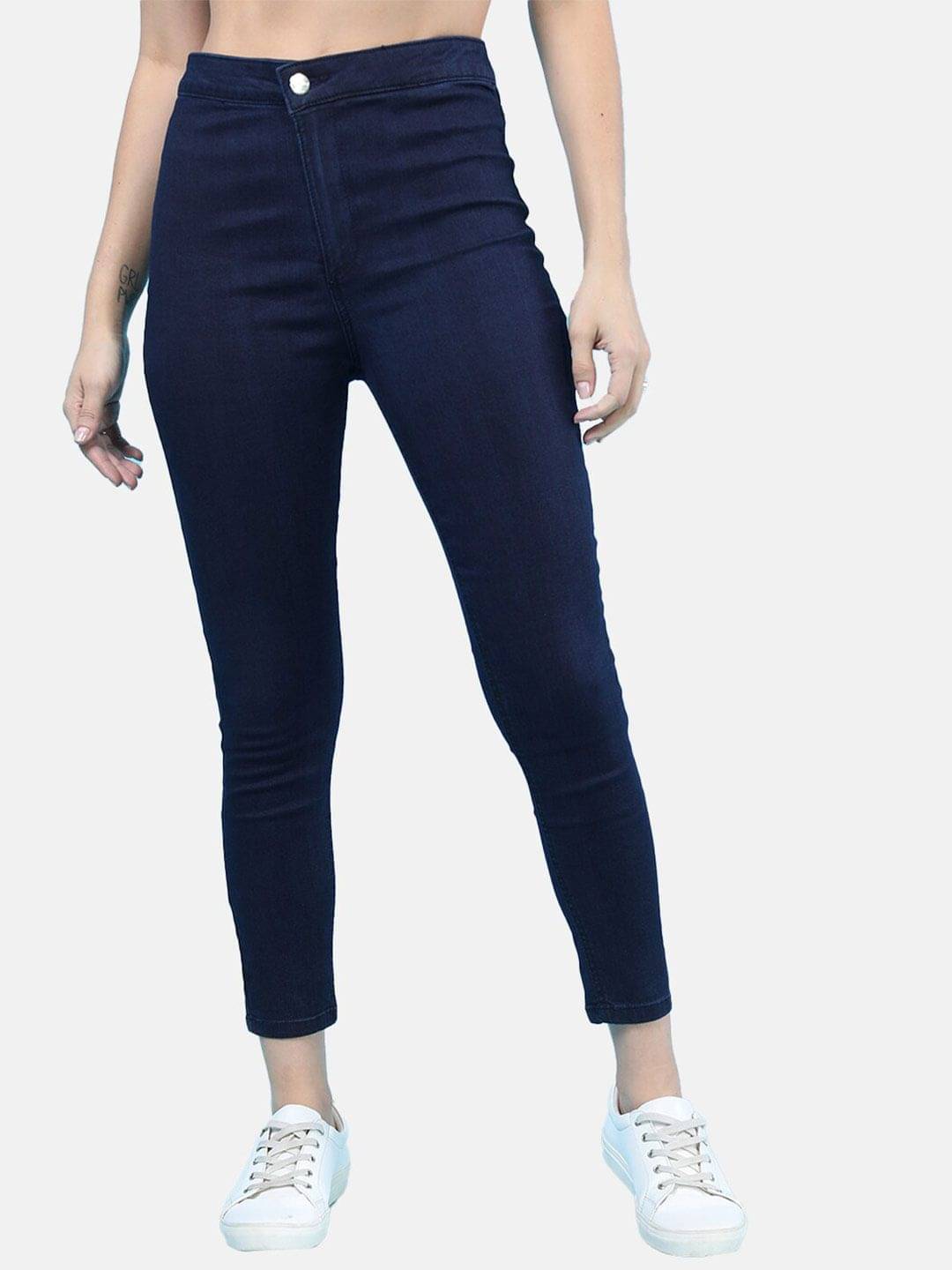     			Freehand - Cotton Blend Skinny Fit Navy Blue Women's Jeggings ( Pack of 1 )