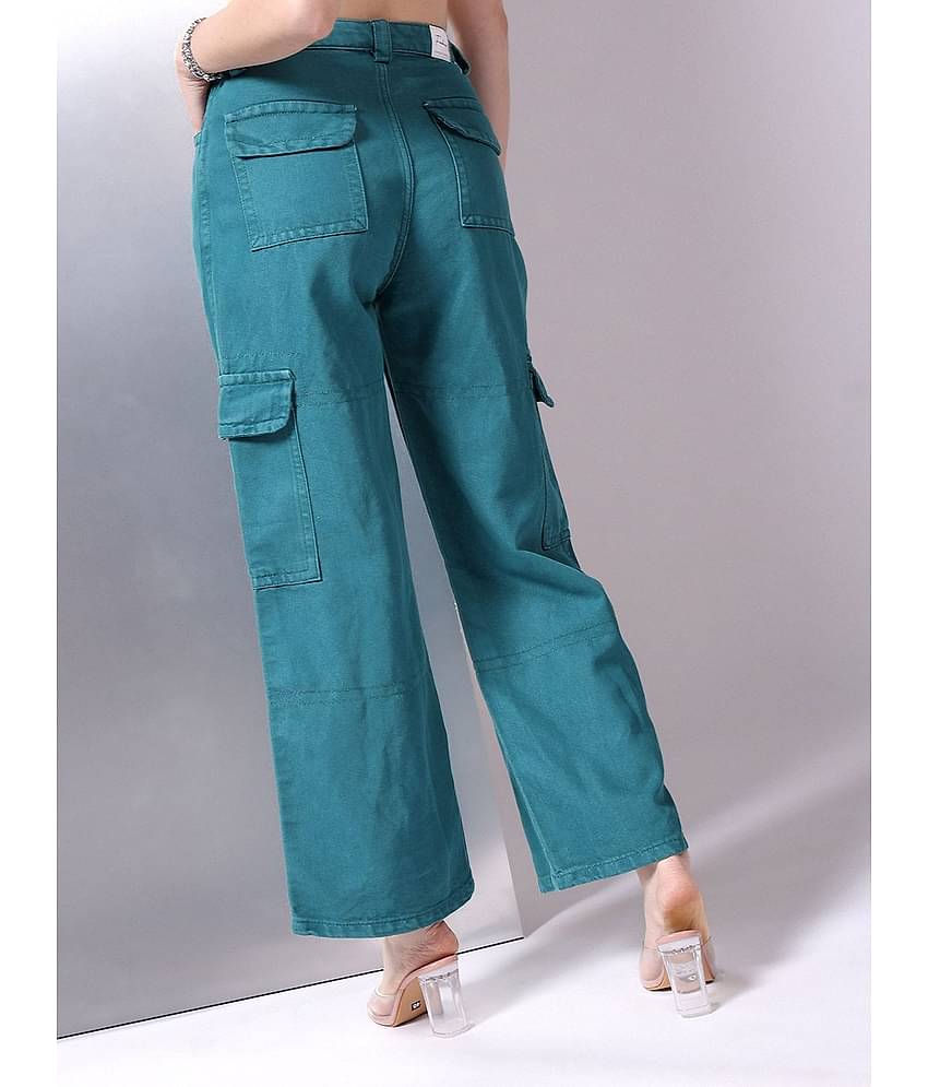 Freehand - Green Cotton Blend Baggy Fit Women's Jeans ( Pack of 1 )