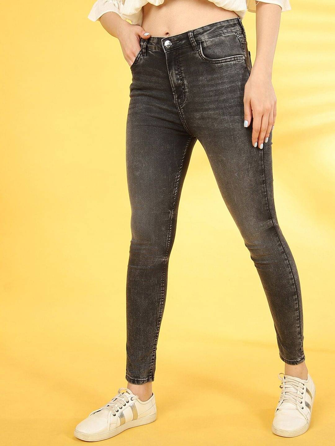     			Freehand - Grey Cotton Blend Slim Fit Women's Jeans ( Pack of 1 )
