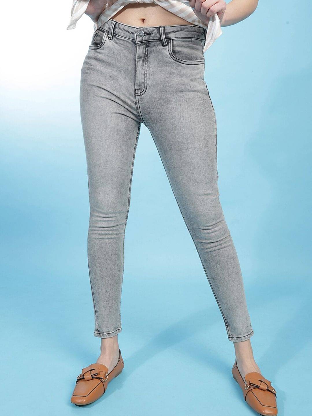     			Freehand - Grey Cotton Blend Slim Fit Women's Jeans ( Pack of 1 )