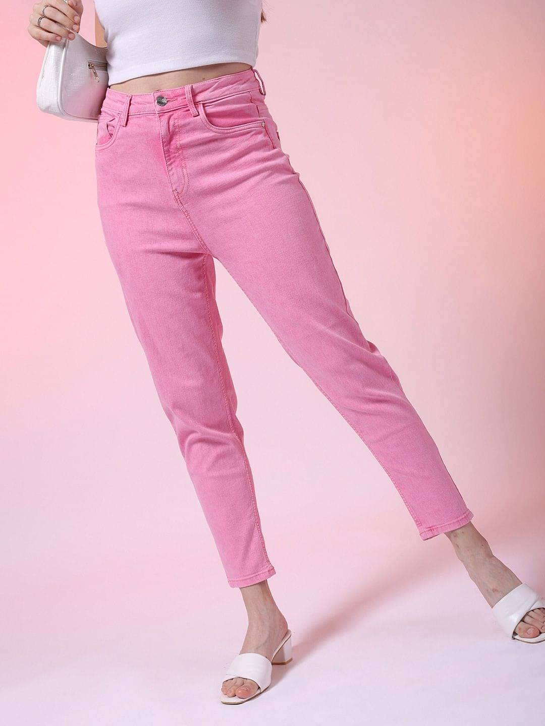     			Freehand - Pink Cotton Blend Mom Fit Women's Jeans ( Pack of 1 )