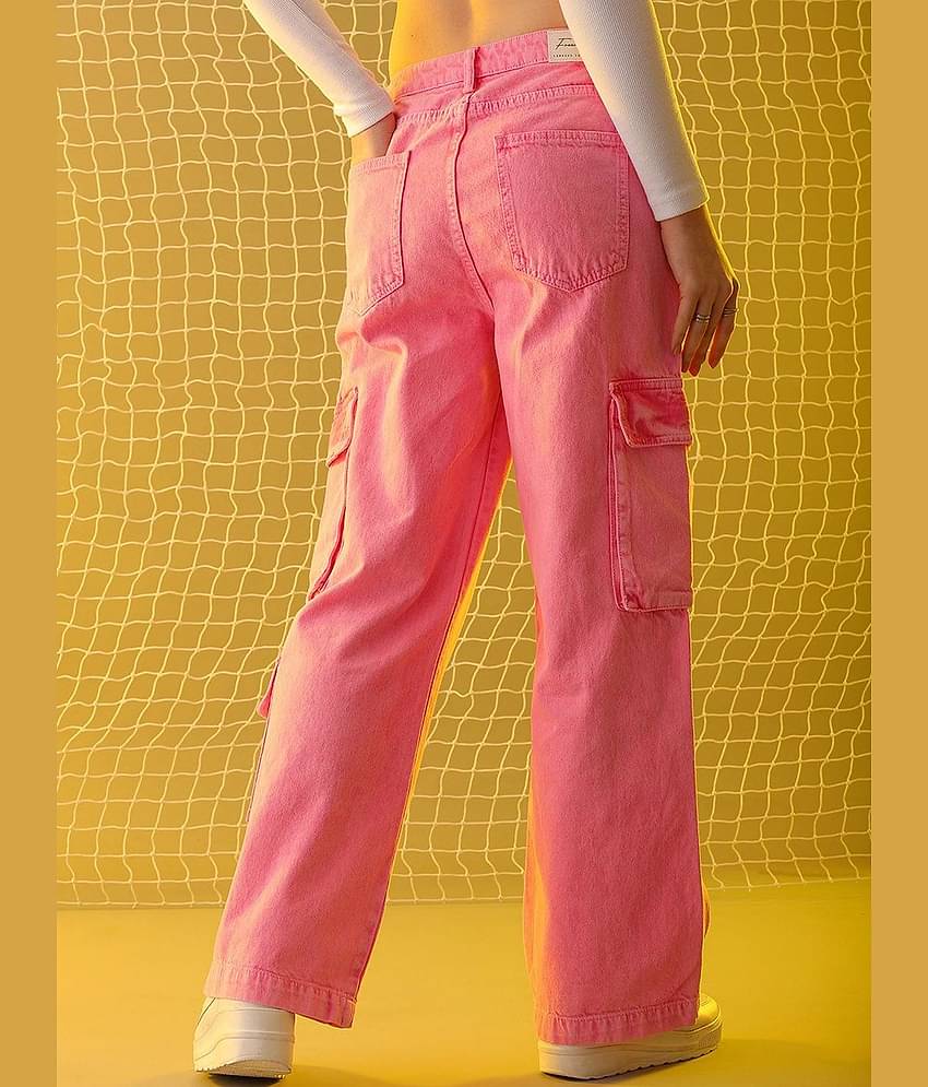 Freehand - Pink Cotton Regular Fit Women's Jeans ( Pack of 1 )