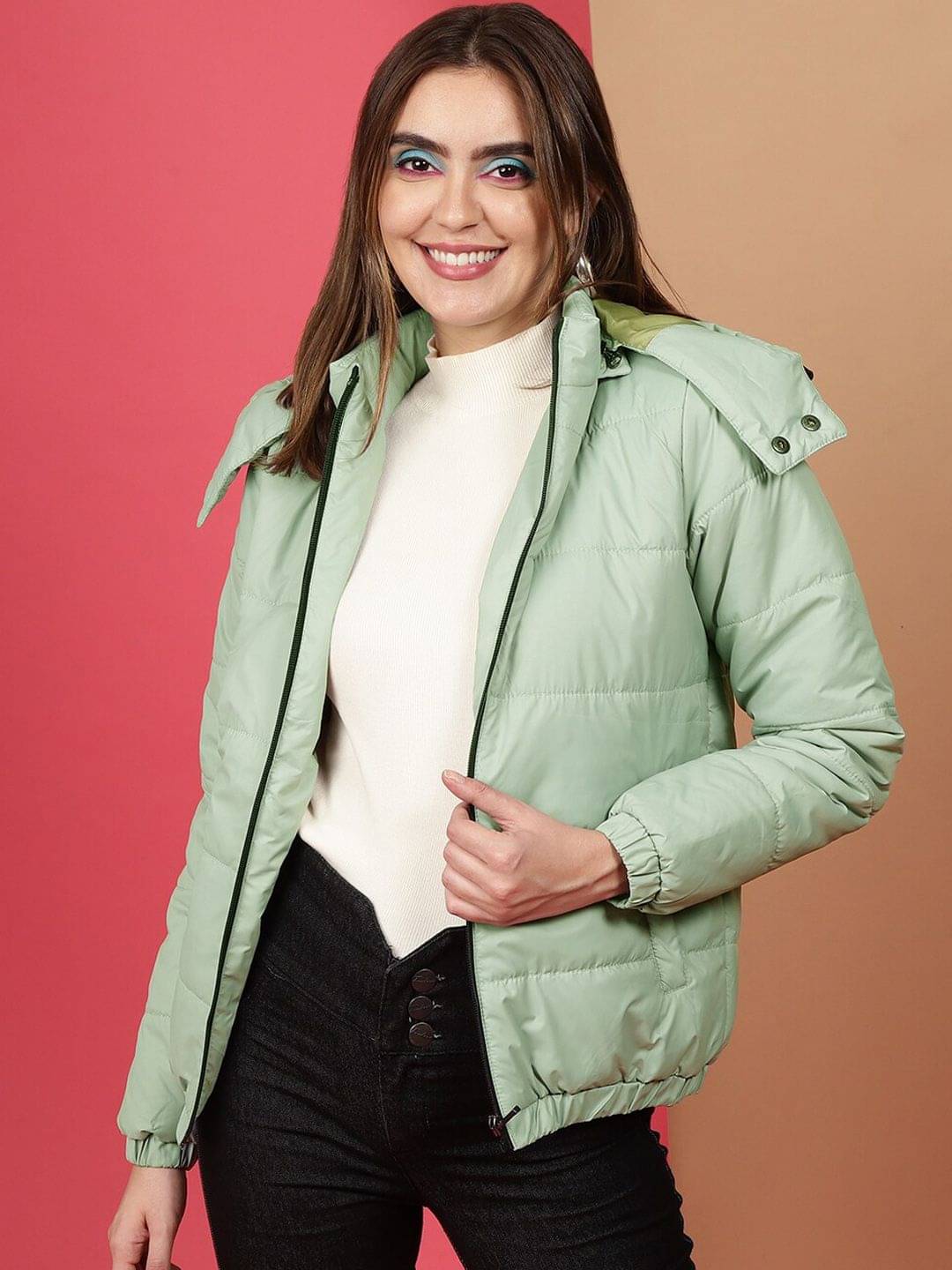     			Freehand - Polyester Green Puffer