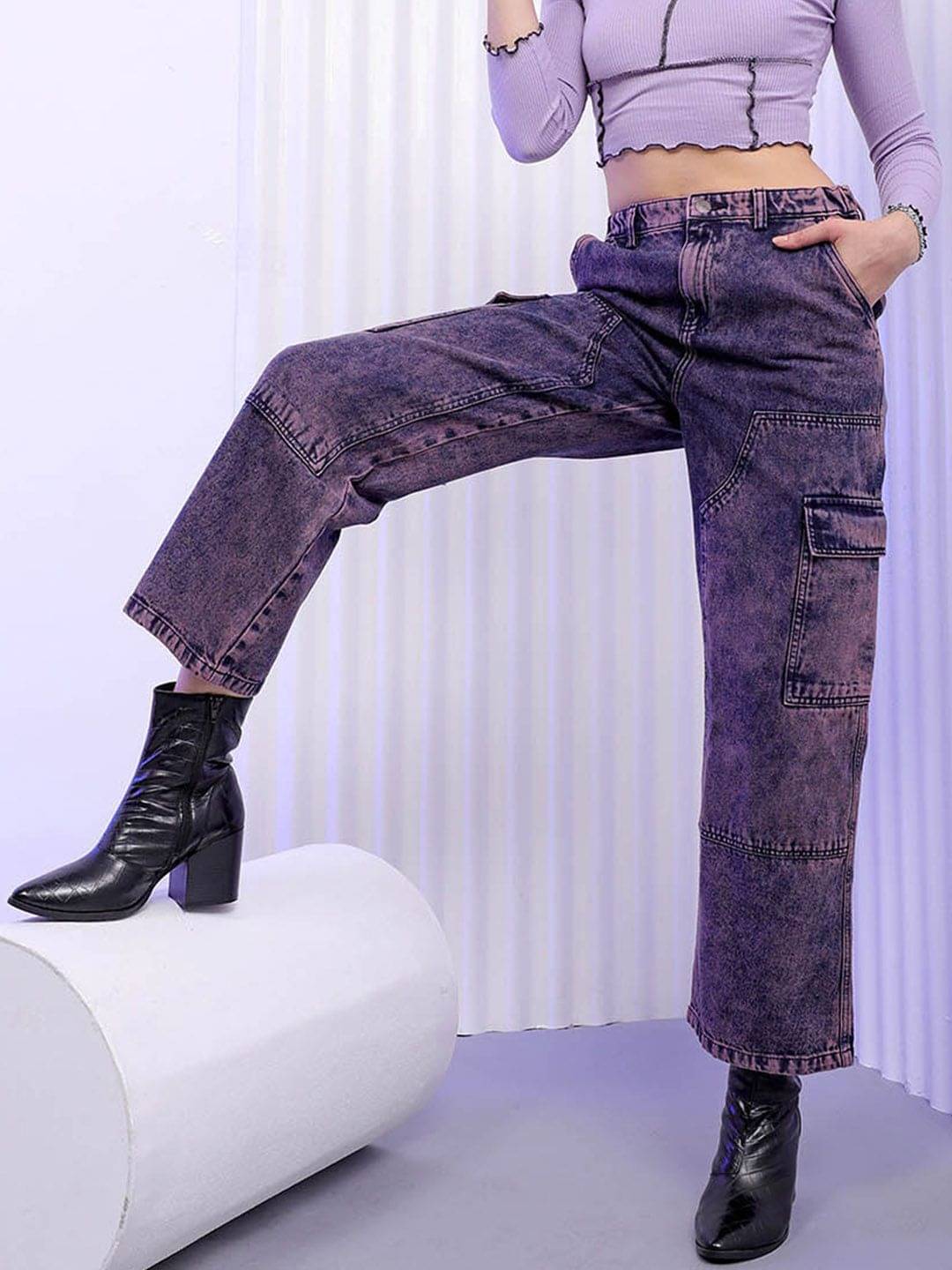     			Freehand - Purple Cotton Regular Fit Women's Jeans ( Pack of 1 )