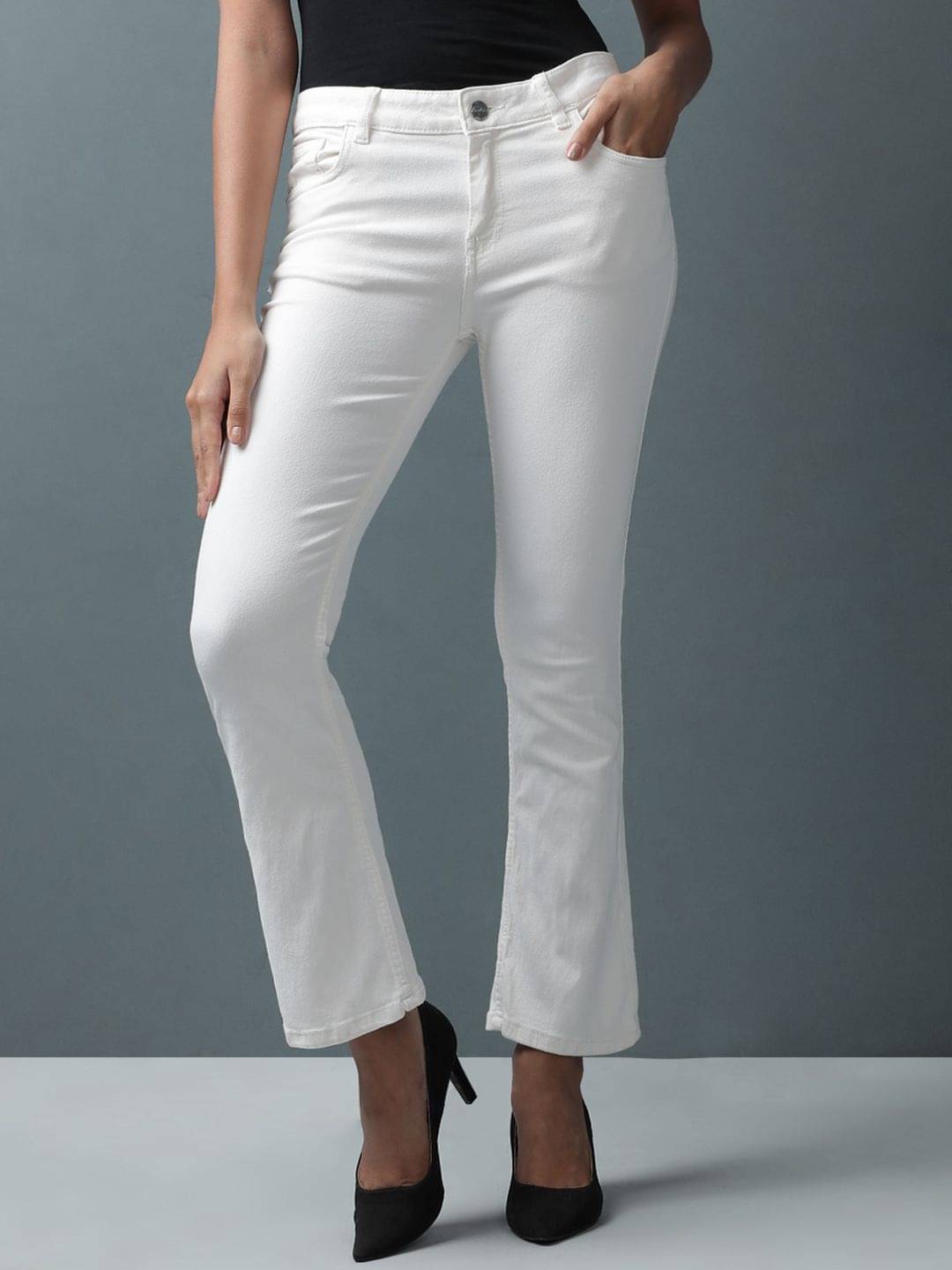     			Freehand - White Cotton Blend Bootcut Women's Jeans ( Pack of 1 )