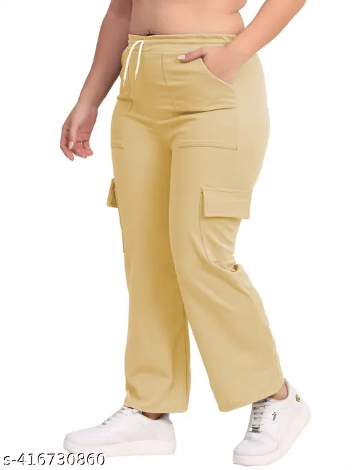     			IMPEX ENTERPRISE Pack of 1 Lycra Straight Women's Casual Pants ( Beige )
