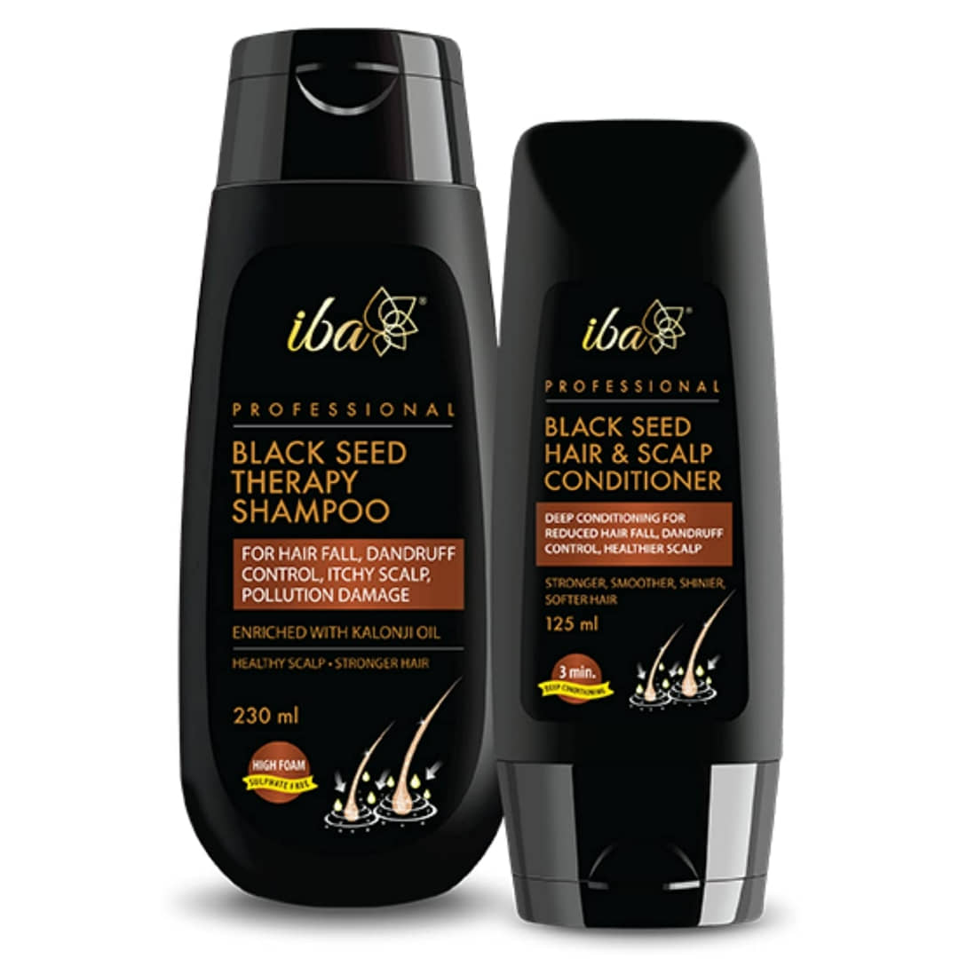 Iba Black Seed Therapy Shampoo & Conditioner Combo For Hair Fall, Dandruff, Itchy Scalp, (Pack of 1)