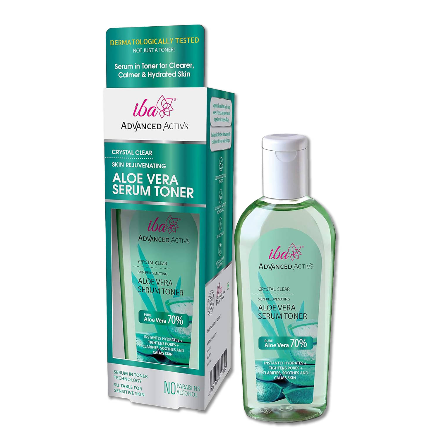     			Iba Crystal Clear Skin Rejuvenating Aloe Vera Serum Toner, Pore Tightening and Ultra Hydrating, 120ml (Pack of 1)