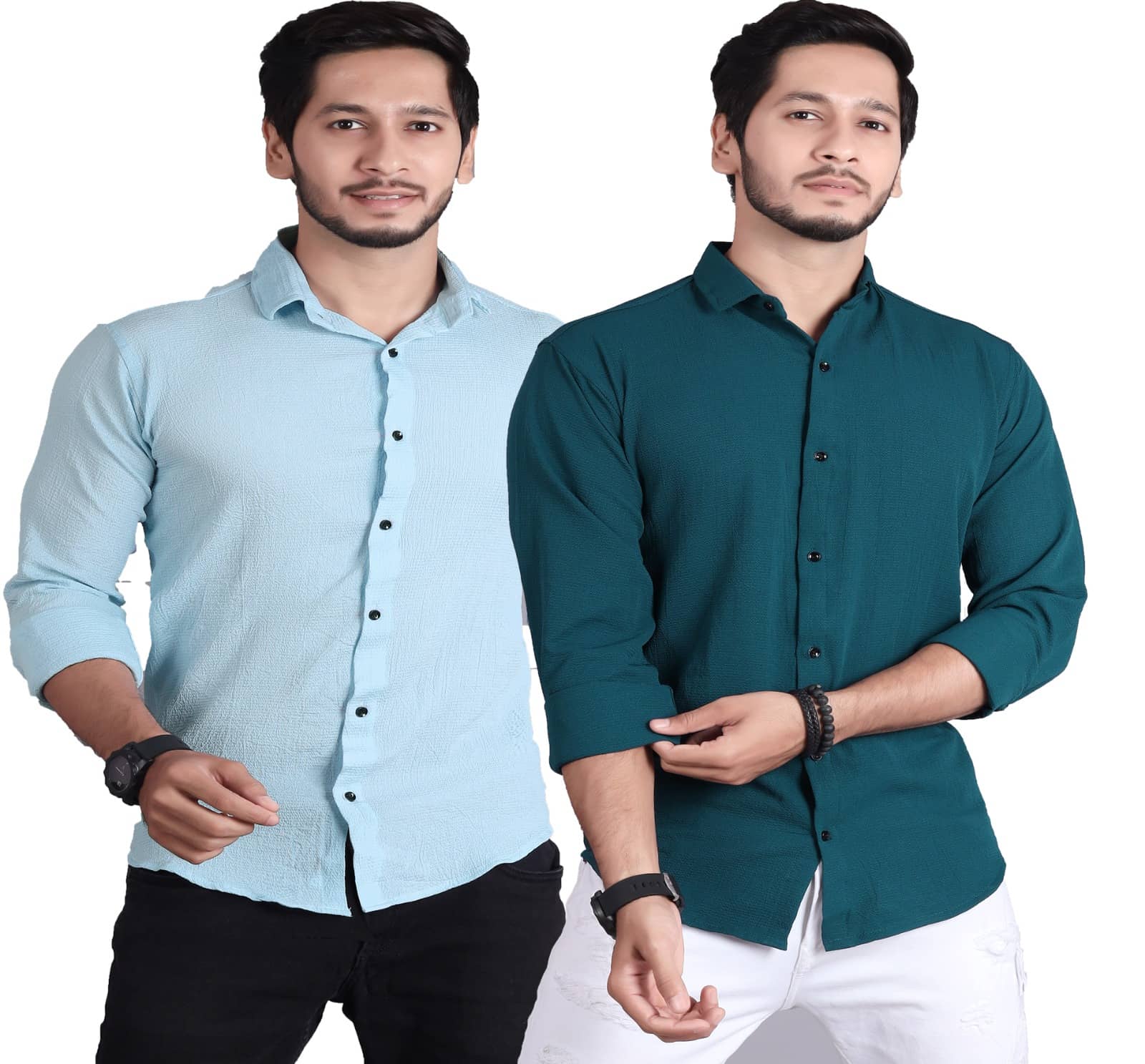 JEEVAAN - THE PERFECT FASHION Cotton Blend Slim Fit Solids Full Sleeves Men's Casual Shirt - Multi ( Pack of 2 )