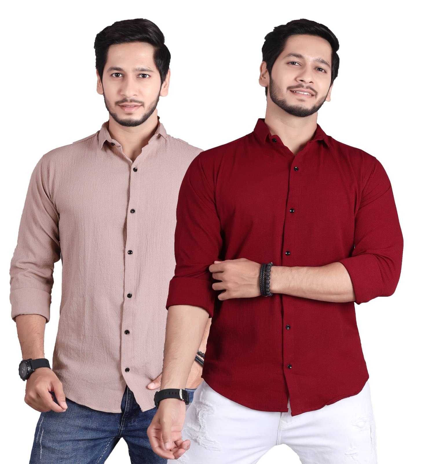 JEEVAAN - THE PERFECT FASHION Cotton Blend Slim Fit Solids Full Sleeves Men's Casual Shirt - Multi ( Pack of 2 ) JEEVAAN - THE PERFECT FASHION Cotton Blend Slim Fit Solids Full Sleeves Men's Casual Shirt - Multi ( Pack of 2 )