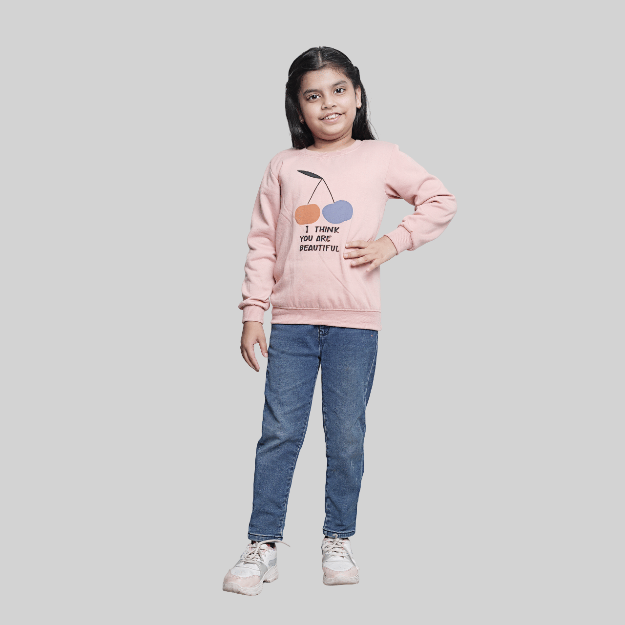     			Kidzee Kingdom Pack of 1 Girls Cotton Sweatshirt ( Pink )