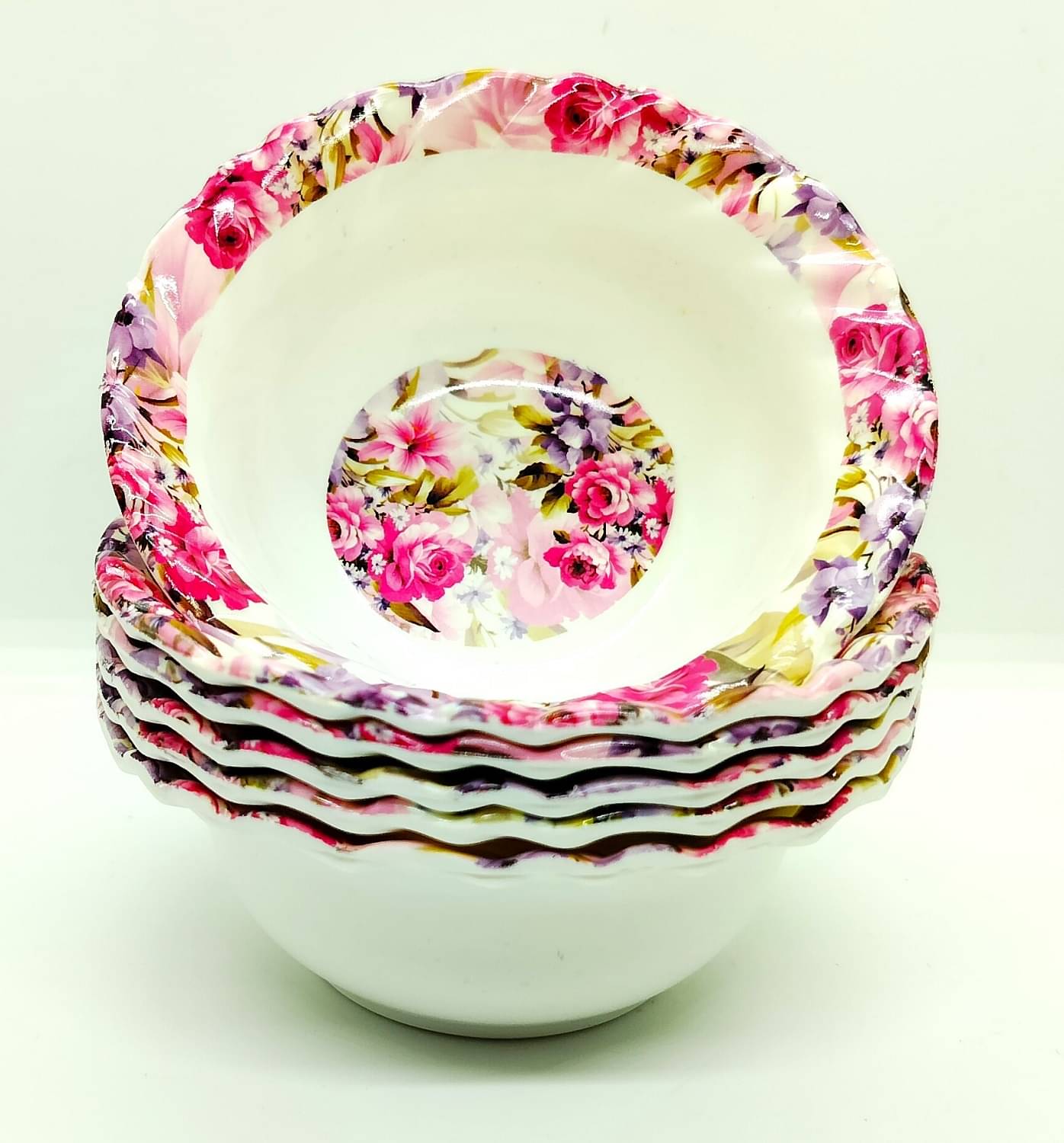     			Laserbot Serving Bowl (4.5 X 1.5" INCH) Melamine Printed Chip&Dip Bowl 4.5 cm ( Set of 6 ) Multicolor