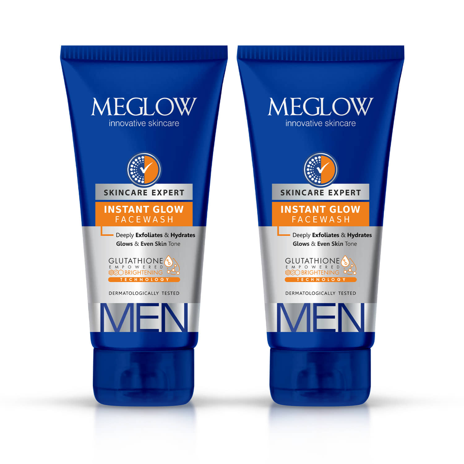 Meglow Instant Glow Facewash for Men for Skin Brightening for Even Skin Tone 70g ( Pack of 2 )
