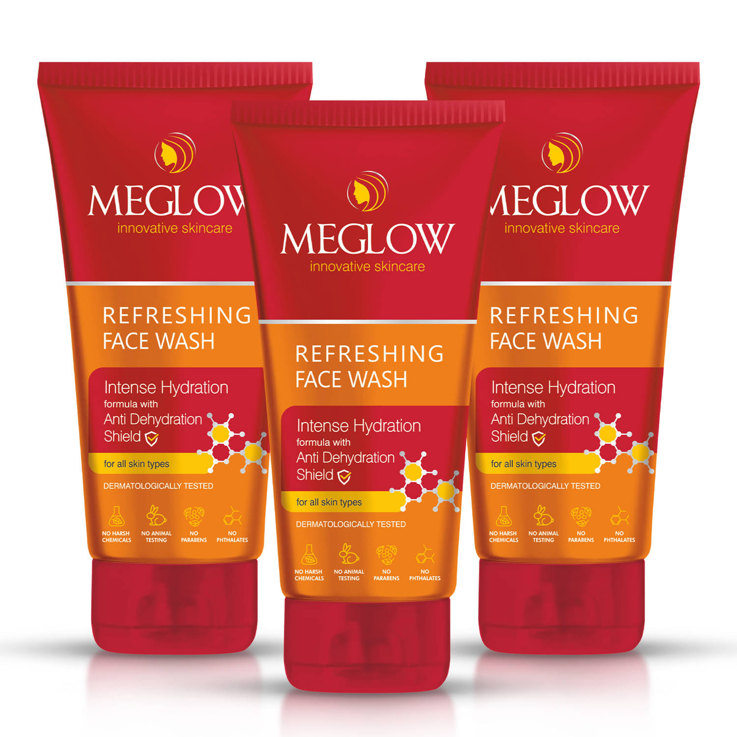    			Meglow Refreshing & Rejuvenating Face Wash with Anti Dehydration Shield 70g ( Pack of 3 )