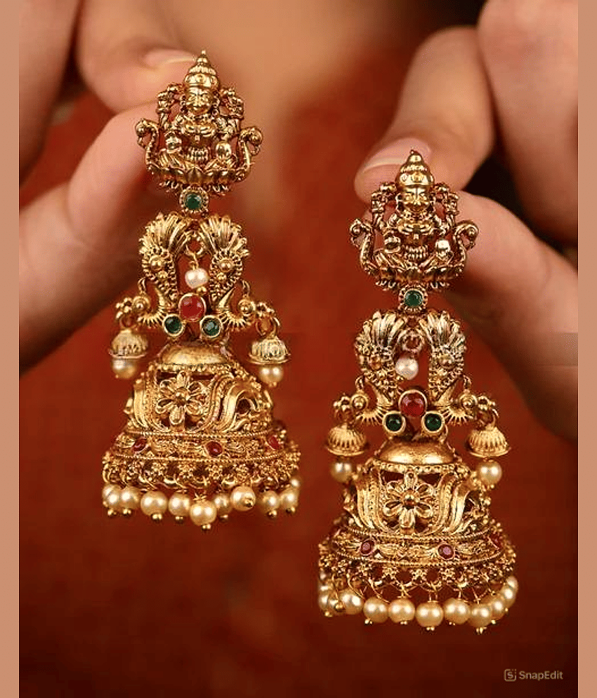 Padmavati Bangles Gold Jhumki Earrings ( Pack of 1 ) - Earrings | Buy online on ZillyBuy