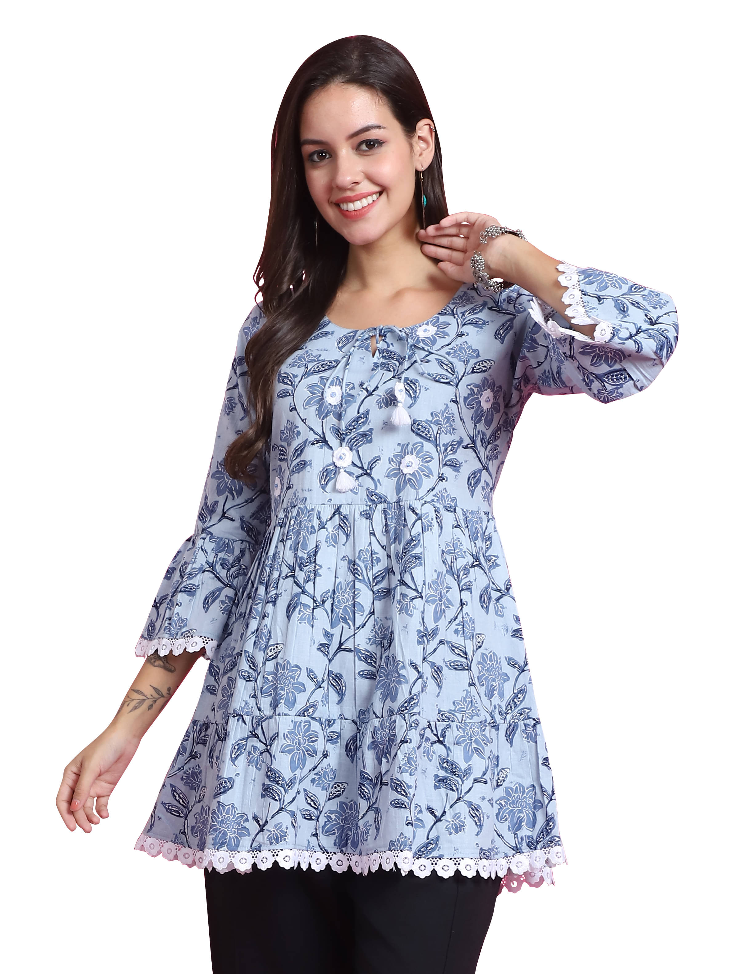 Cotton Short Kurti For Women (Pack of 1) Cotton Short Kurti For Women (Pack of 1)
