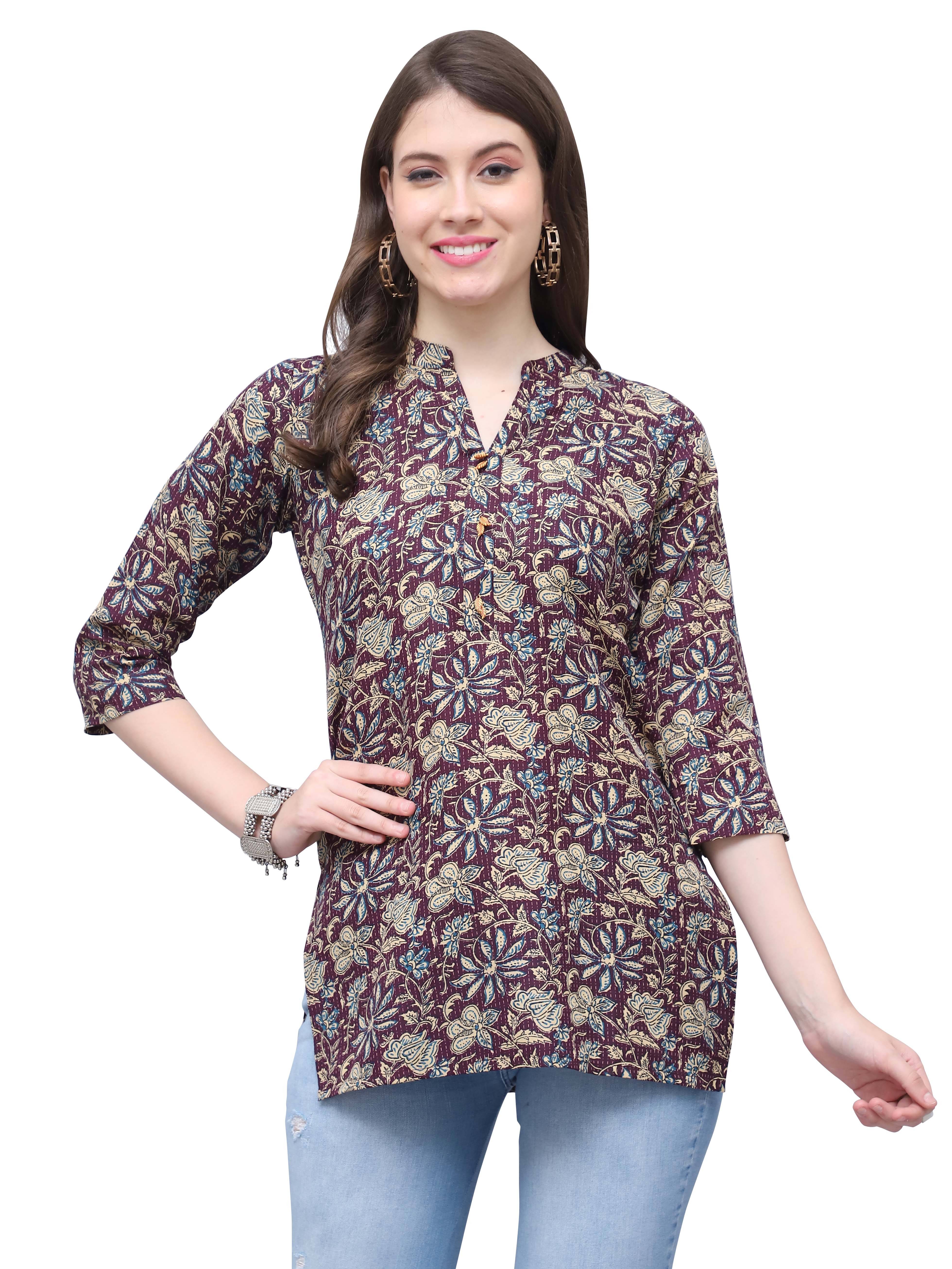 Cotton Blend Short Kurti For Women (Pack of 1) Cotton Blend Short Kurti For Women (Pack of 1)