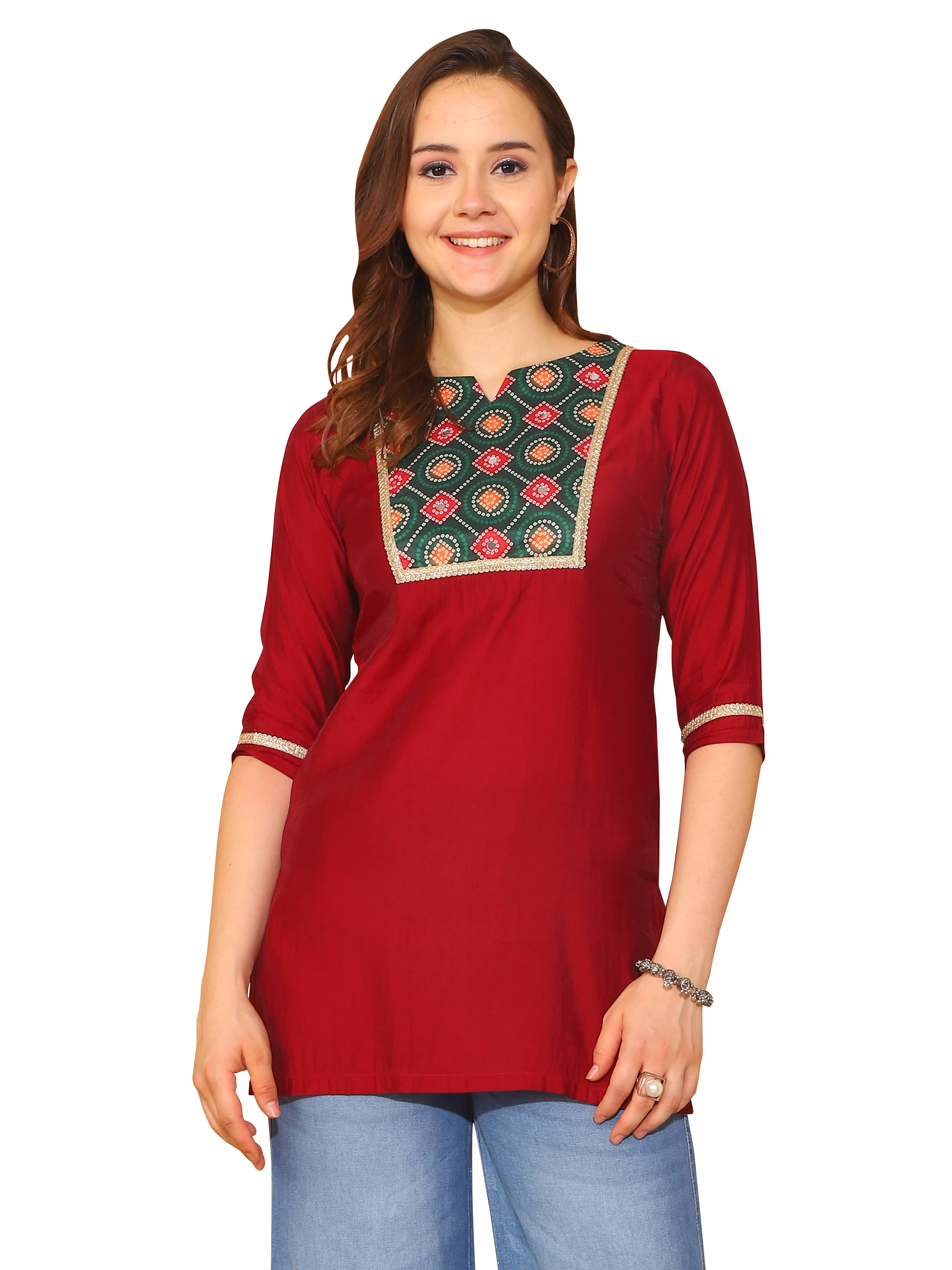 Silk Short Kurti For Women (Pack of 1) Silk Short Kurti For Women (Pack of 1)