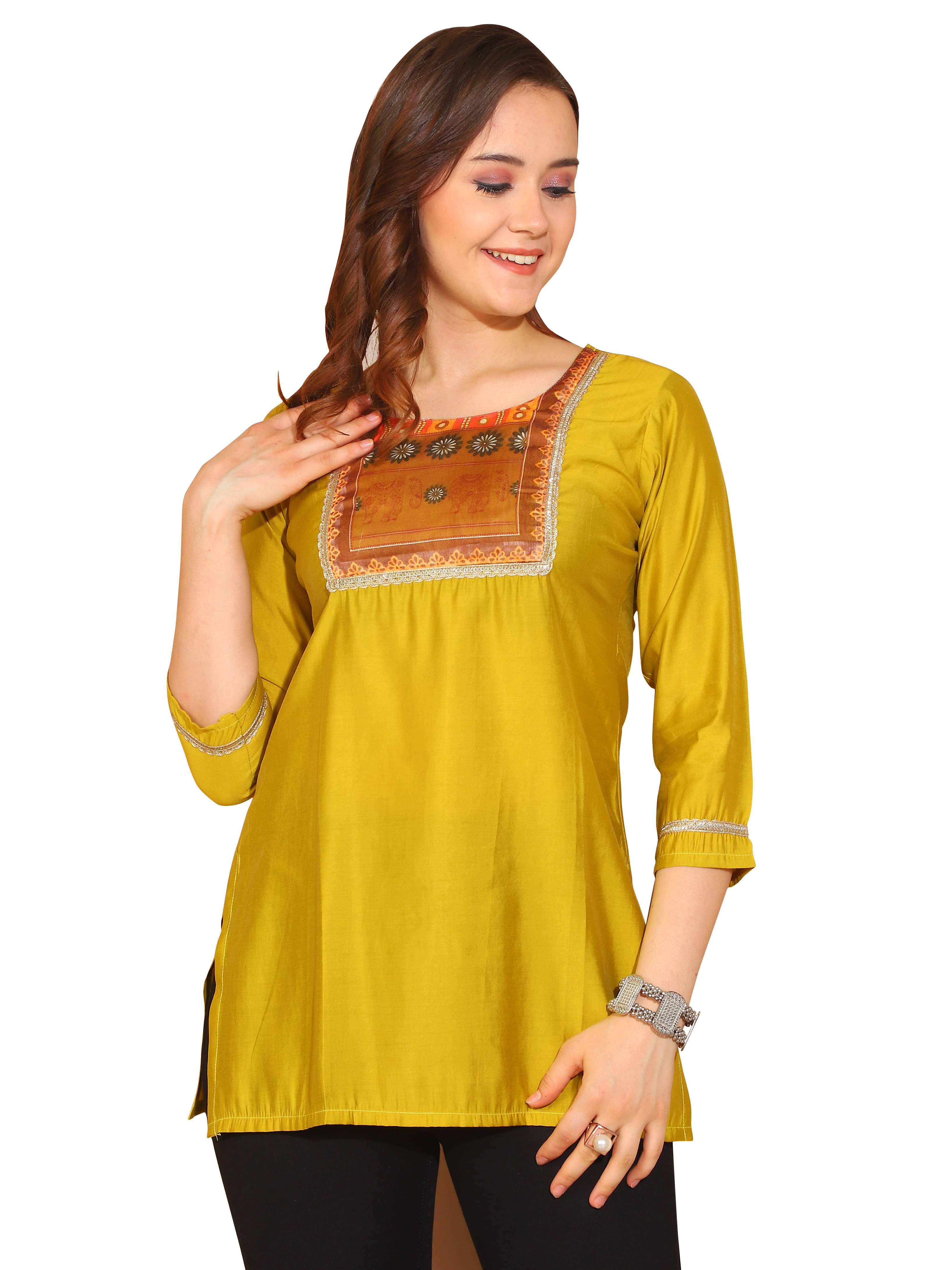 Silk Short Kurti For Women (Pack of 1) Silk Short Kurti For Women (Pack of 1)