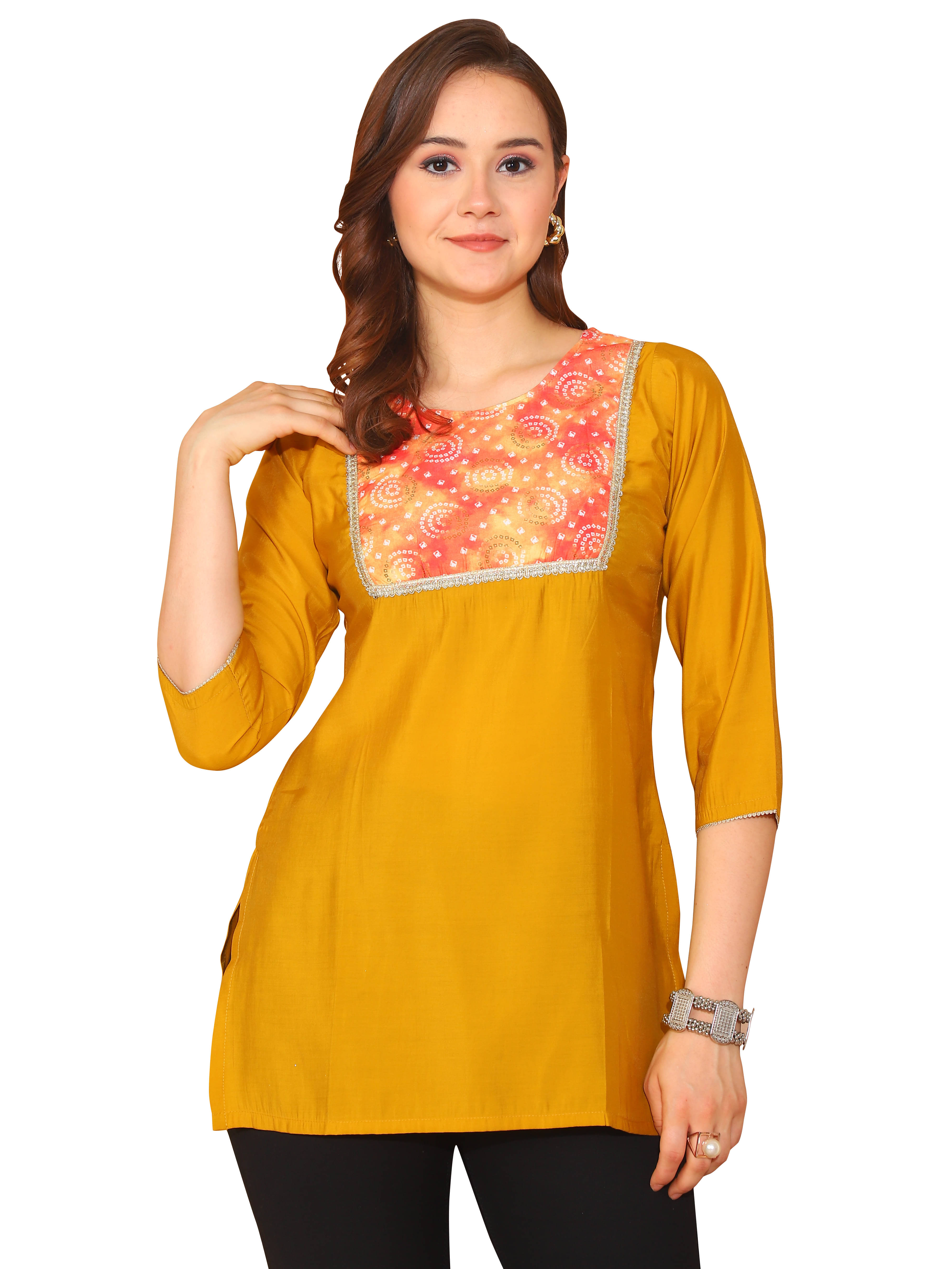 Silk Short Kurti For Women (Pack of 1) Silk Short Kurti For Women (Pack of 1)